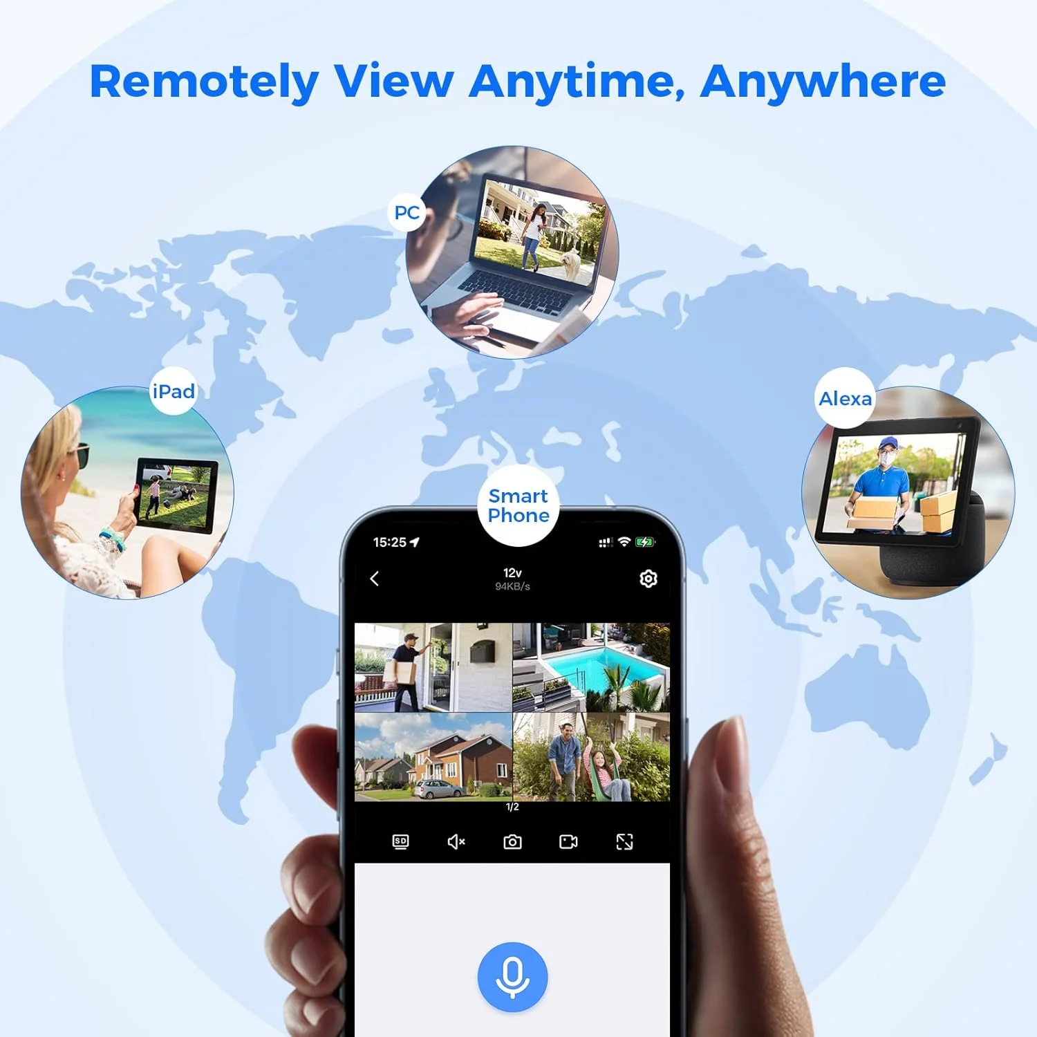 سیستم دوربین بی سیم PTZ هایسیو 3 مگاپیکسلی، سیستم دوربین امنیتی صوتی دو طرفه، ردیابی خودکار، دید در شب تمام رنگی، ضد آب IP66، NVR قابل ارتقا 10 کاناله، ضبط 24/7 با هارد دیسک 1 ترابایتی…