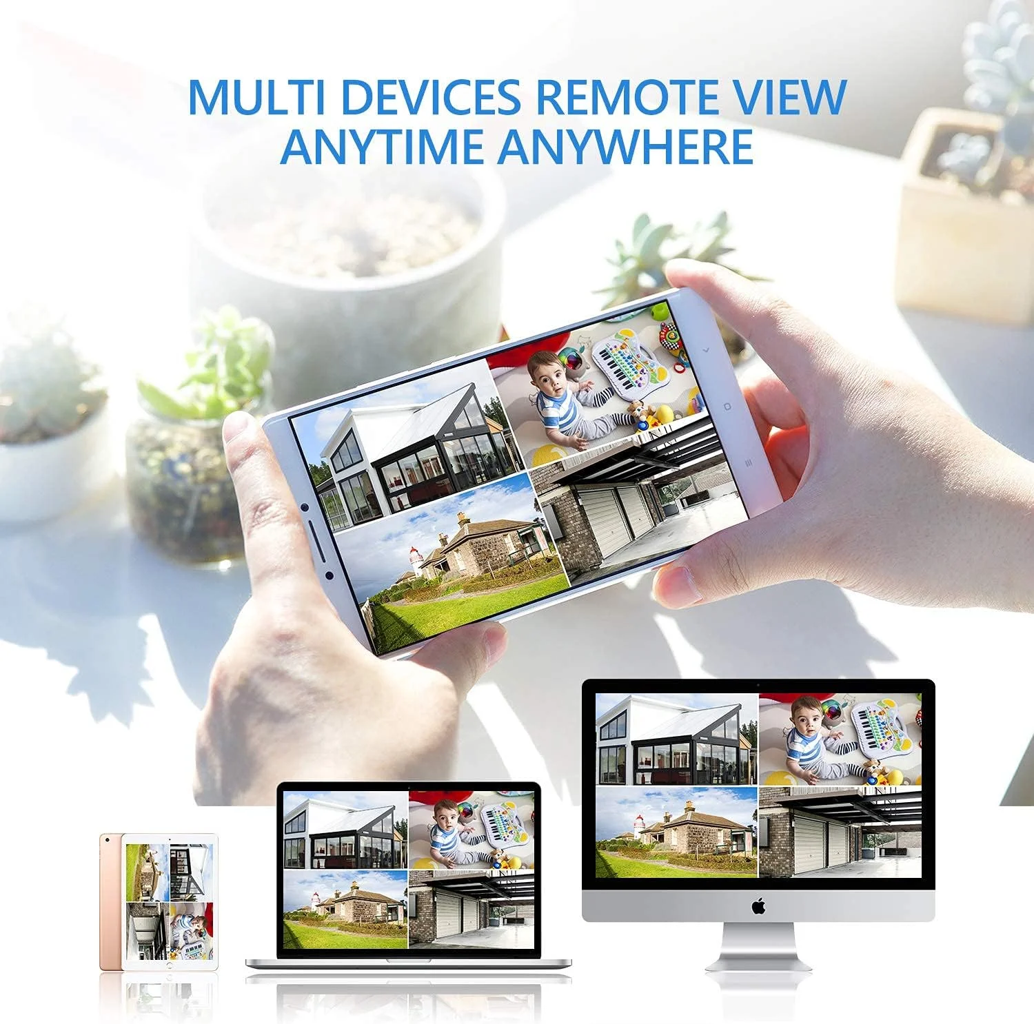 دوربین امنیتی بی‌سیم وای‌فای 1080P برای فضای باز، دوربین دام مداربسته با چرخش افقی 355 درجه و چرخش عمودی 80 درجه، ردیابی خودکار، تشخیص انسان، صدای دو طرفه، دید در شب