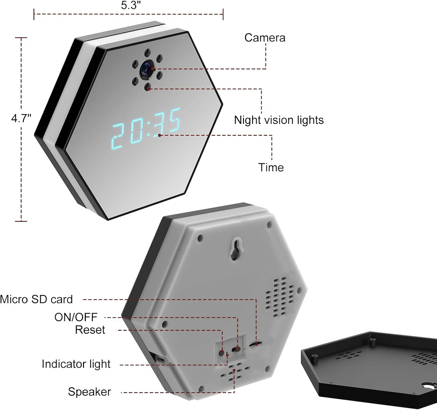 دوربین امنیتی بی سیم داخلی 1080P، سیستم نظارت گنبدی دوربین IP هوشمند وای فای با دید در شب، تشخیص حرکت برای خانه ها و مشاغل