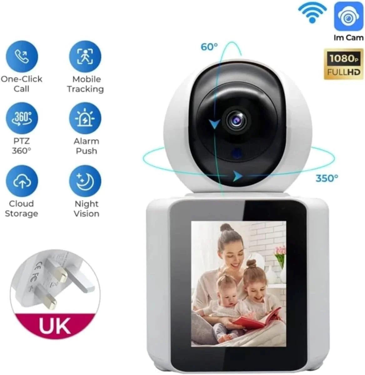 دوربین مداربسته تحت شبکه ربات دام، سیستم نظارتی بی‌سیم با قابلیت تشخیص حرکت، دوربین امنیتی وای‌فای 1080P، دوربین مداربسته خانگی با صدای دو طرفه