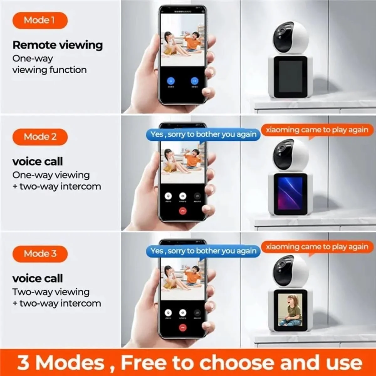 دوربین مداربسته تحت شبکه ربات دام، سیستم نظارتی بی‌سیم با قابلیت تشخیص حرکت، دوربین امنیتی وای‌فای 1080P، دوربین مداربسته خانگی با صدای دو طرفه