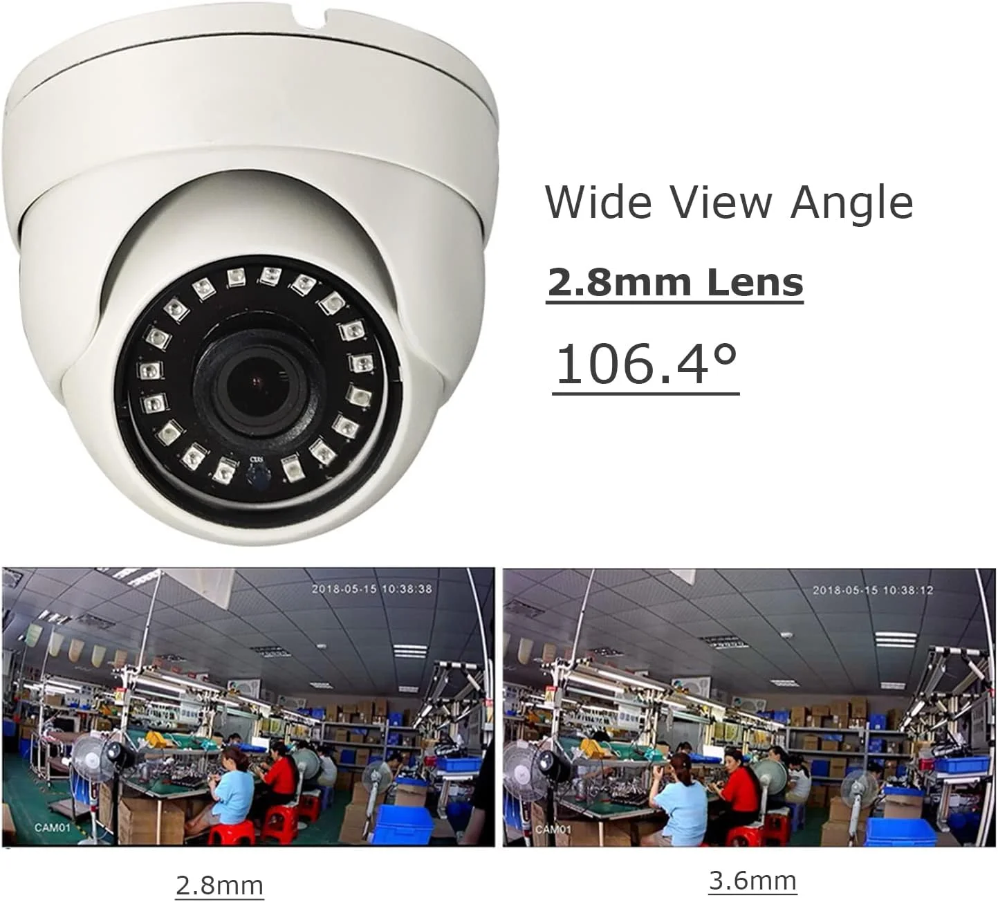 دوربین دام داخلی WiTi 3000TVL AHD 1080P، لنز 2.8 میلیمتری با زاویه دید عریض، دوربین مداربسته نظارتی امنیتی، بدنه فلزی محکم و خروجی BNC انتقال کواکسیال دوربین دام داخلی WiTi 3000TVL AHD 1080P، لنز 2.8 میلیمتری با زاویه دید عریض، دوربین مداربسته نظارتی امنیتی، بدنه فلزی محکم و خروجی BNC انتقال کواکسیال