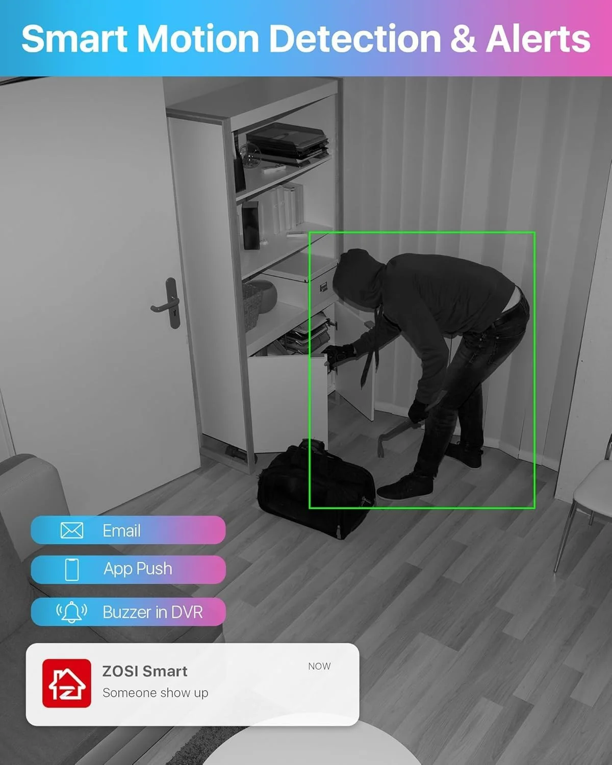 دستگاه ضبط کننده دوربین مداربسته ۸ کانال فول اچ دی ۱۰۸۰P مدل HD-TVI به همراه ۴ عدد دوربین دام ۱۹۸۰TVL با قابلیت استفاده در محیط داخلی و خارجی با دید در شب تا ۲۰ متر و دارای برش IR و قابلیت دسترسی سریع از راه دور به همراه هارد دیسک ۱ ترابایتی