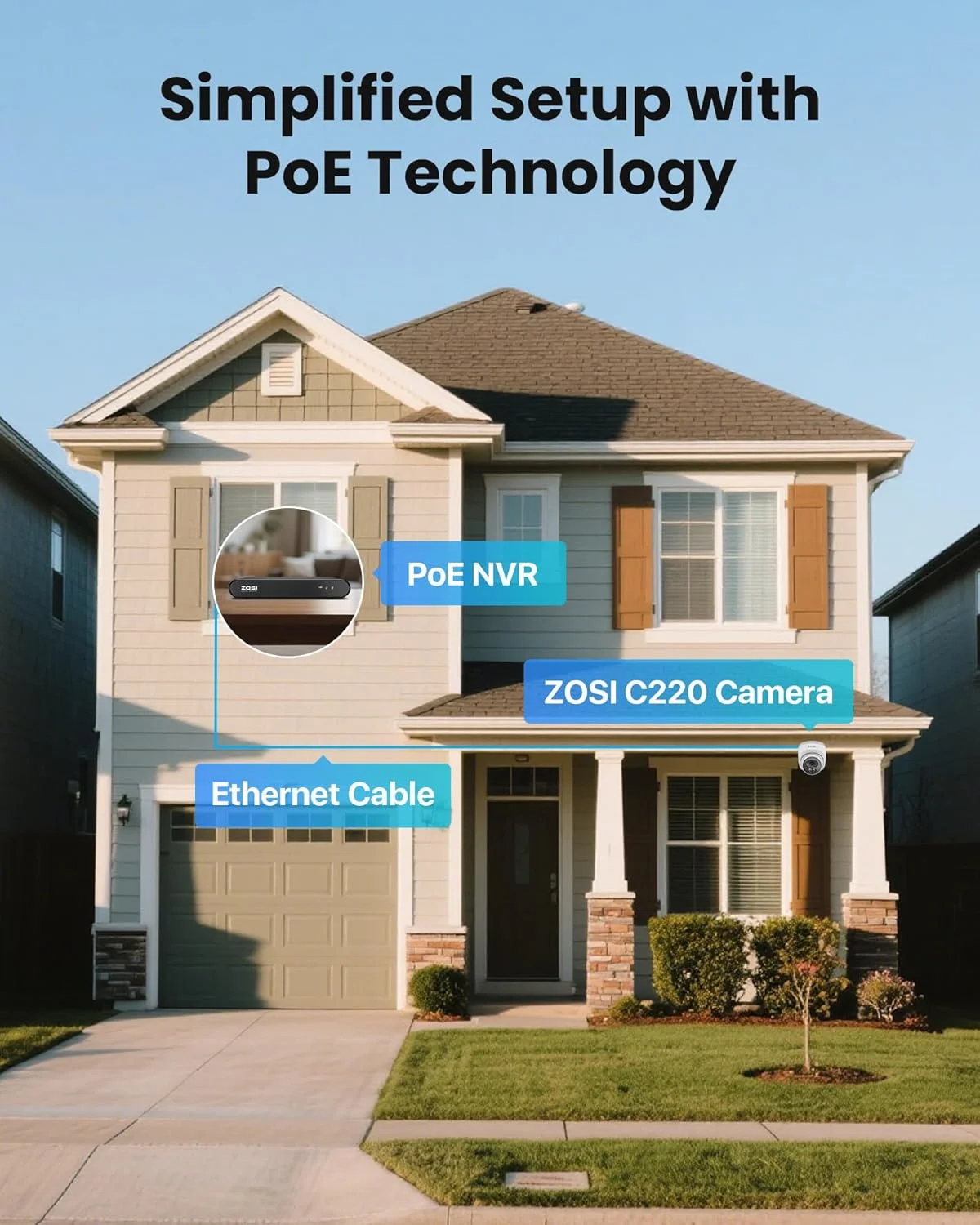 سیستم دوربین مداربسته تحت شبکه خانگی ZOSI C220 8 کانال 4 مگاپیکسل QHD 2.5K PoE، دستگاه ضبط NVR هشت کاناله 5 مگاپیکسل 3K با هارد دیسک 2 ترابایتی برای ضبط 24 ساعته، 6 عدد دوربین IP دام 4 مگاپیکسلی (1440p) مناسب فضای داخلی و خارجی، تشخیص هوشمند انسان، صدای یک طرفه سیستم دوربین مداربسته تحت شبکه خانگی ZOSI C220 8 کانال 4 مگاپیکسل QHD 2.5K PoE، دستگاه ضبط NVR هشت کاناله 5 مگاپیکسل 3K با هارد دیسک 2 ترابایتی برای ضبط 24 ساعته، 6 عدد دوربین IP دام 4 مگاپیکسلی (1440p) مناسب فضای داخلی و خارجی، تشخیص هوشمند انسان، صدای یک طرفه