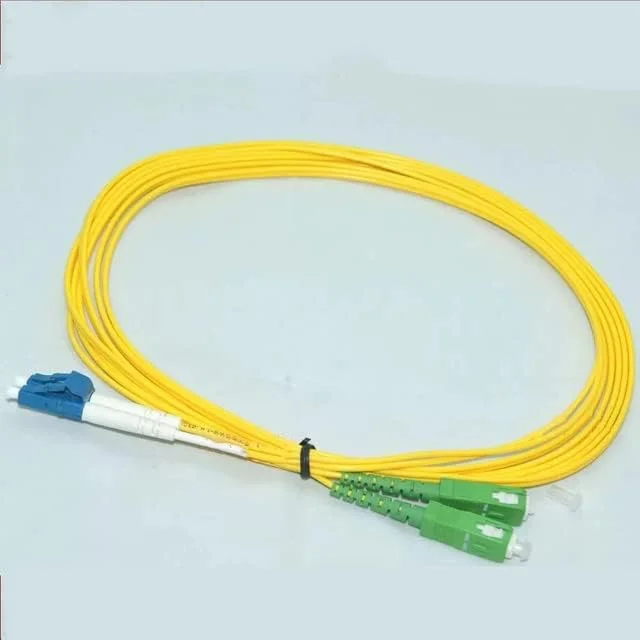 سیم رابط فیبر نوری DX APCs SM SC-SC-LC-LC-FC-FC-ST-ST دوبلکس سینگل مود 2.0mm 3.0mm جامپر فیبر نوری Ftth Patchcord ELINK (SCAPC-LC 1M)