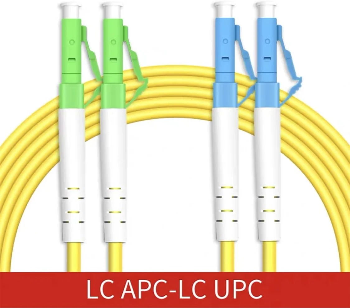 سیم رابط فیبر نوری DX APCs SM SC-SC-LC-LC-FC-FC-ST-ST دوبلکس سینگل مود 2.0mm 3.0mm جامپر فیبر نوری Ftth Patchcord ELINK (SCAPC-LC 1M)