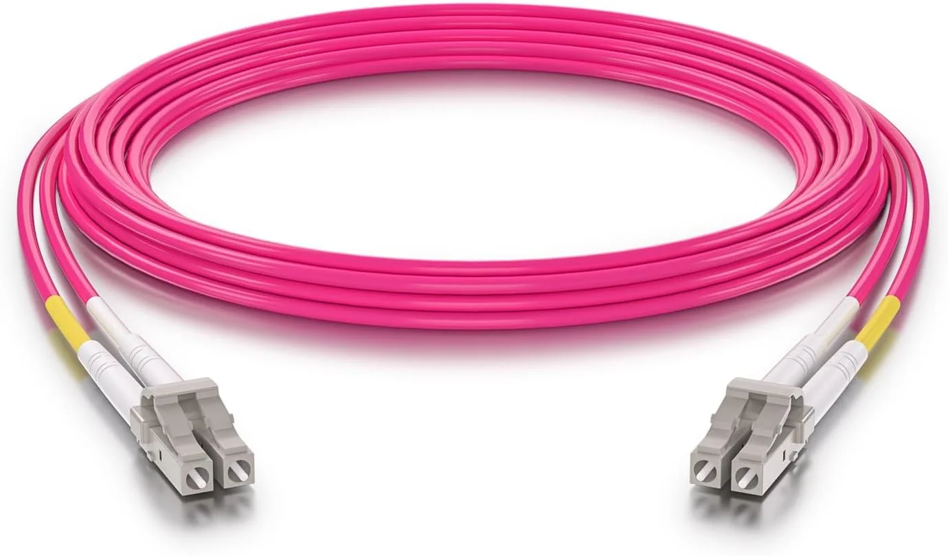 کابل فیبر نوری LC به LC مدل DKURVE، کابل های OM4 چند حالته دوبلکس 50/125 فیبر نوری LSZH برای مبدل رسانه فرستنده و گیرنده SFP 40G/10Gb/1G (15 متر) کابل فیبر نوری LC به LC مدل DKURVE، کابل های OM4 چند حالته دوبلکس 50/125 فیبر نوری LSZH برای مبدل رسانه فرستنده و گیرنده SFP 40G/10Gb/1G (15 متر)