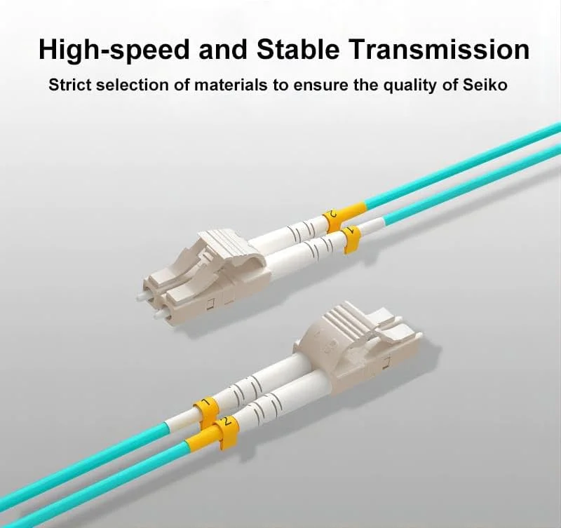 کابل فیبر نوری OM3 LC به LC کیو اس اف پی تک، فیبر نوری چند حالته 10 گیگابیت بر ثانیه دوبلکس LC-LC 50/125um، روکش LSZH، طول 1 متر، برای ماژول SFP، سرور سوئیچ (1 متر)، بسته 4 عددی کابل فیبر نوری OM3 LC به LC کیو اس اف پی تک، فیبر نوری چند حالته 10 گیگابیت بر ثانیه دوبلکس LC-LC 50/125um، روکش LSZH، طول 1 متر، برای ماژول SFP، سرور سوئیچ (1 متر)، بسته 4 عددی
