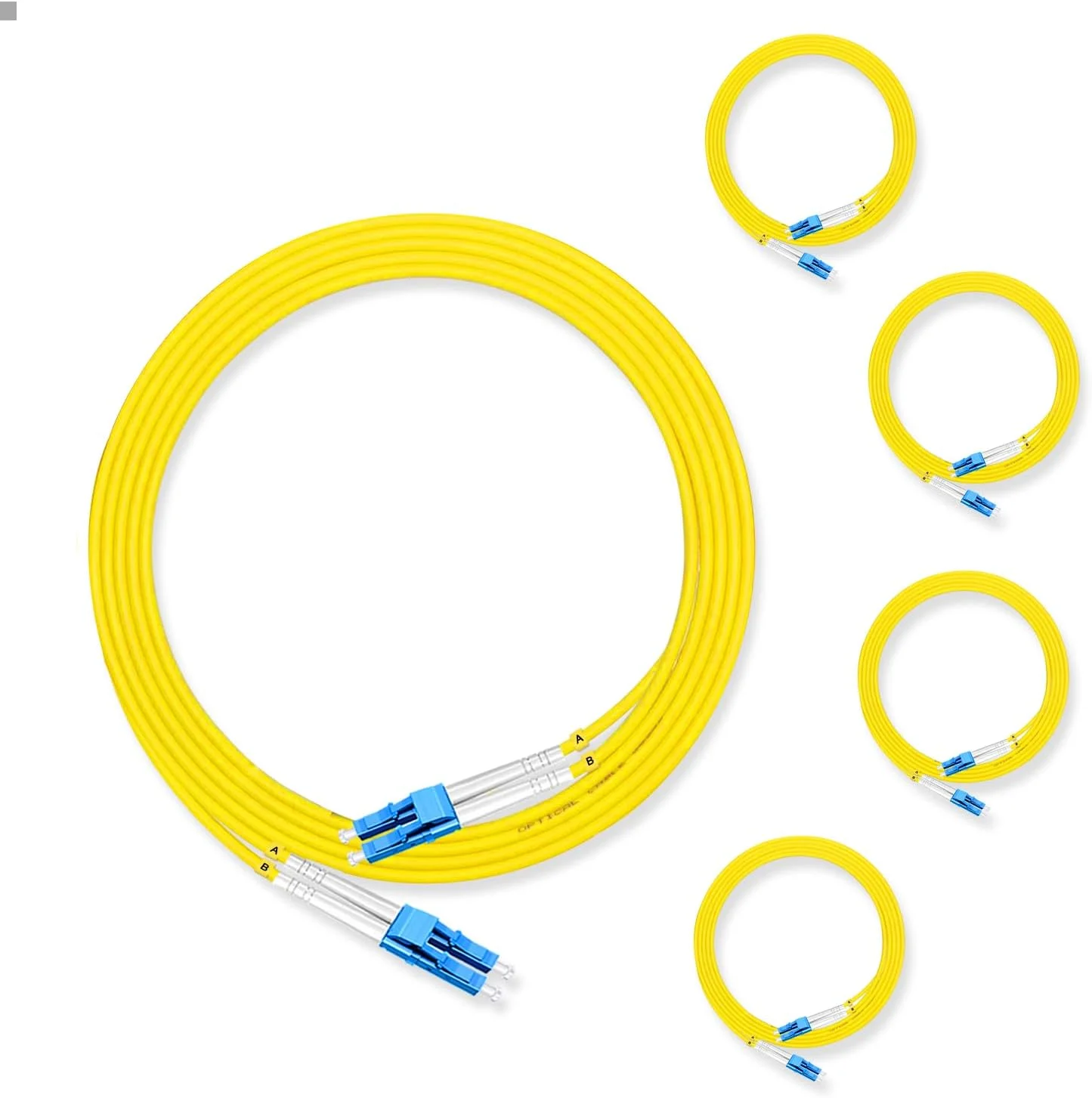 پچ کورد فیبر نوری 3 متری LC UPC به LC UPC، دوبلکس سینگل مود OS2 G652D 9/125μm، 1310nm/1550nm LSZH 3.0mm (5 عدد)