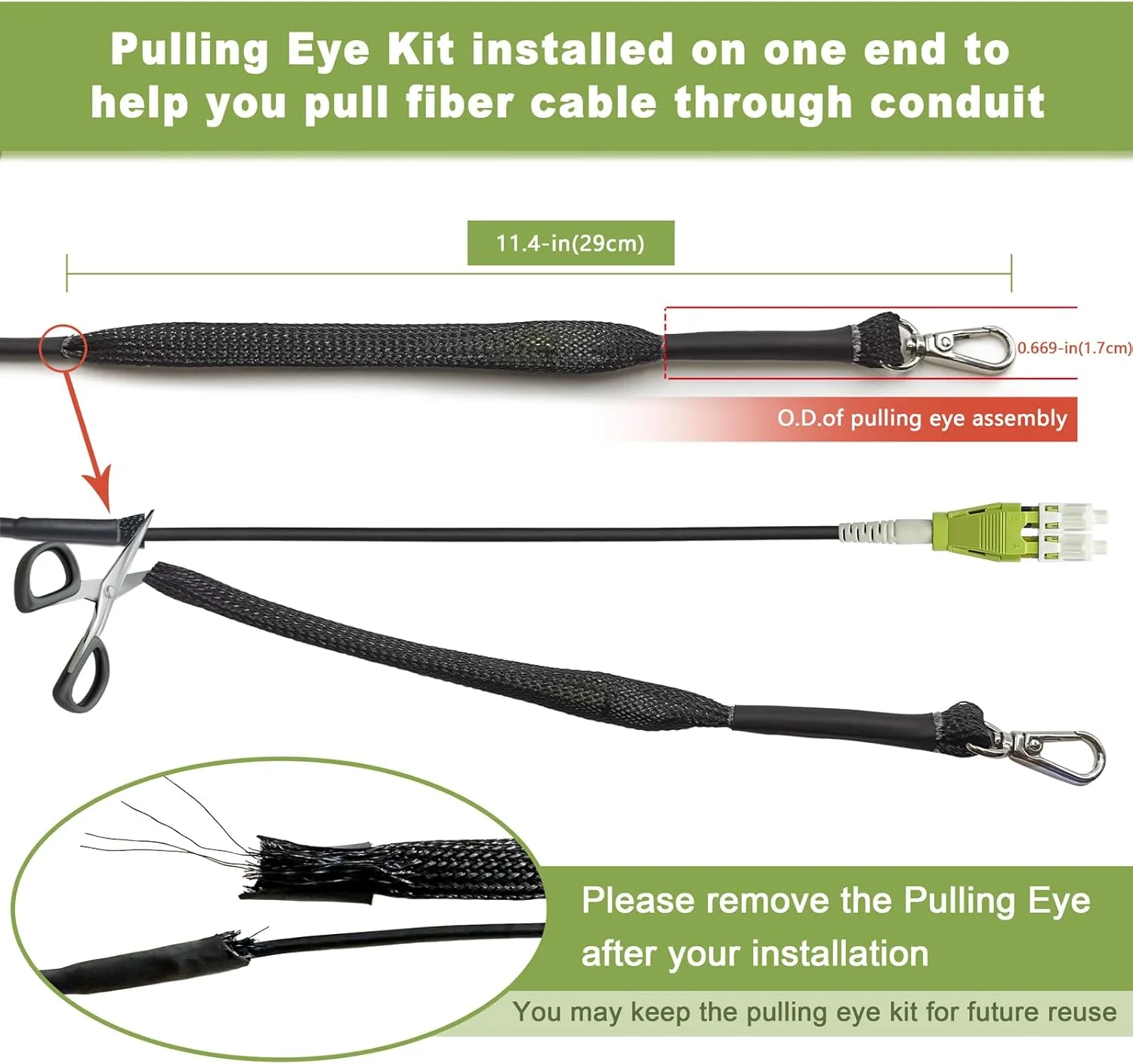 کابل فیبر نوری آرموردار چند حالته LC به LC به طول 30 متر، جامپر دوپلکس پهن باند MMF با سرعت 40Gb 100Gb، 50/125، روکش کابل مشکی با درجه Riser، LC-LC با کیت چشمی کششی نصب شده در یک انتها کابل فیبر نوری آرموردار چند حالته LC به LC به طول 30 متر، جامپر دوپلکس پهن باند MMF با سرعت 40Gb 100Gb، 50/125، روکش کابل مشکی با درجه Riser، LC-LC با کیت چشمی کششی نصب شده در یک انتها