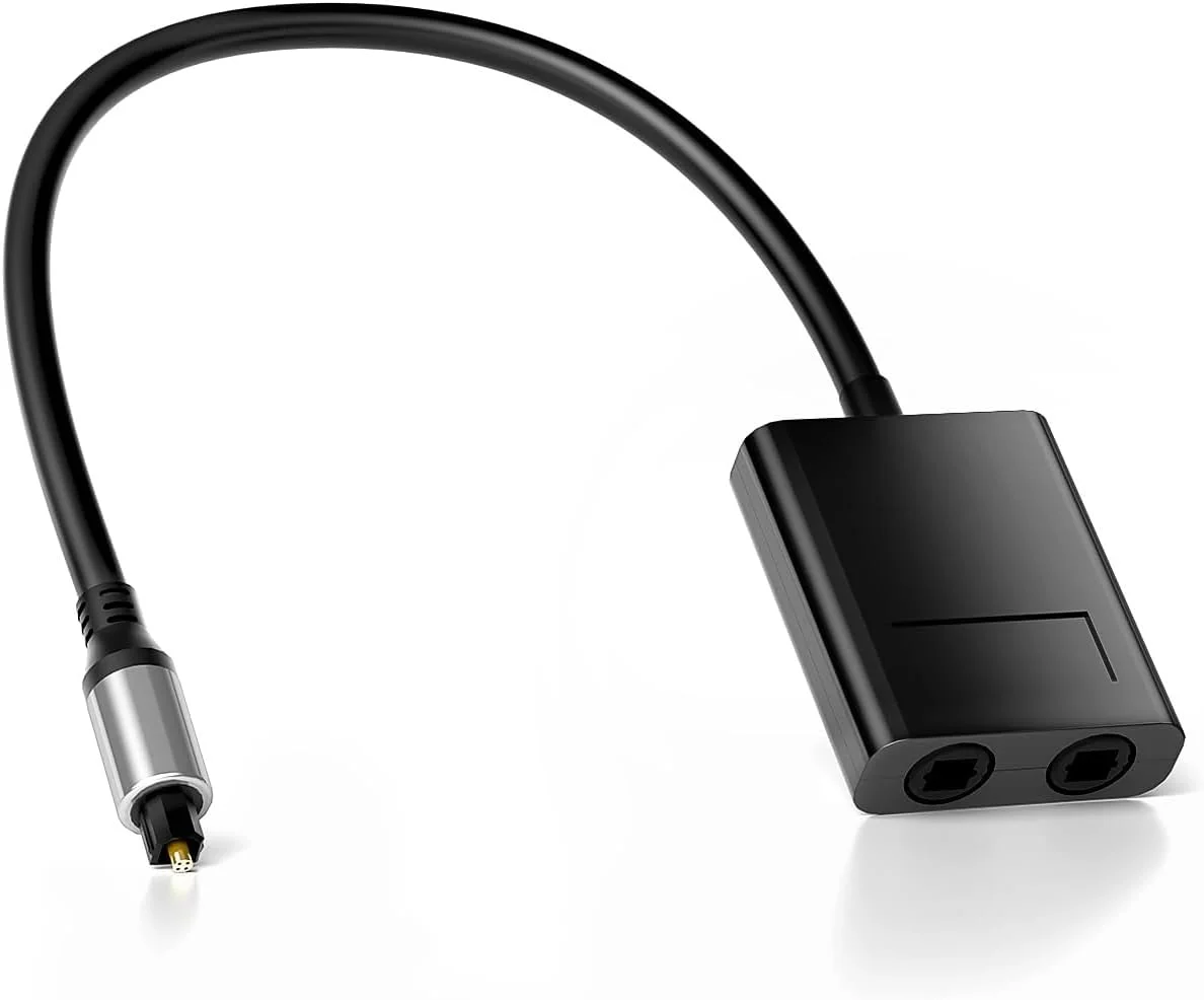 اسپلیتر کابل صوتی اپتیکال 2 پورت Excefore، اسپلیتر صوتی فیبر نوری 1 ورودی به 2 خروجی، پشتیبانی از LPCM 2.0، Dolby Digital، DTS 5.1 برای DVD/CD Player، Xbox، تلویزیون، PS4/PS5، سینمای خانگی، رسیور، ساند بار