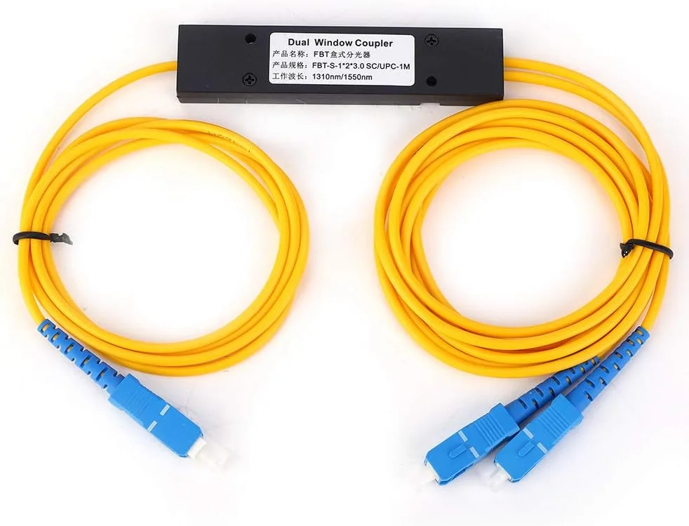 اسپلیتر فیبر نوری تک حالته Marhynchus 1x2 FBT با رابط SC/UPC 1310-1550 نانومتر