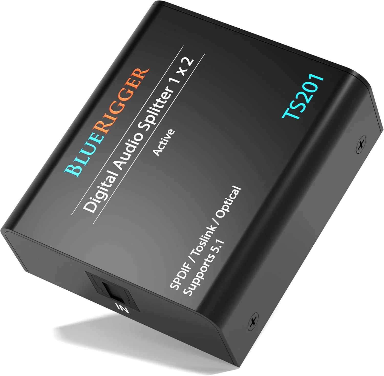 اسپلیتر صوتی اپتیکال دیجیتال BlueRigger (اسپلیتر فعال Toslink 1 ورودی به 2 خروجی، SPDIF، آداپتور فیبر نوری) - سازگار با سینمای خانگی، ایکس باکس، PS4، DVD، رسیور، تلویزیون، LPCM2.0، DTS، Dolby Digital