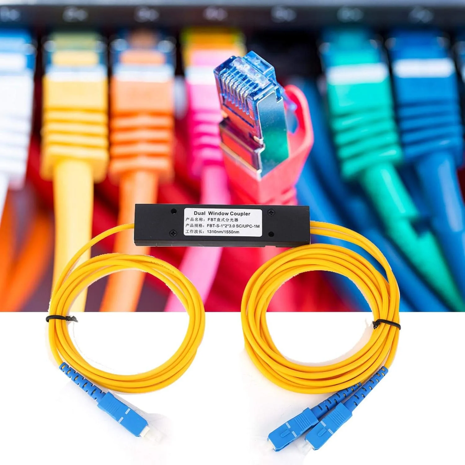 اسپلیتر فیبر نوری، پیگتیل فیبر نوری SC APC 1X2 PLC سینگل مود، رابط 1310-1550 نانومتر