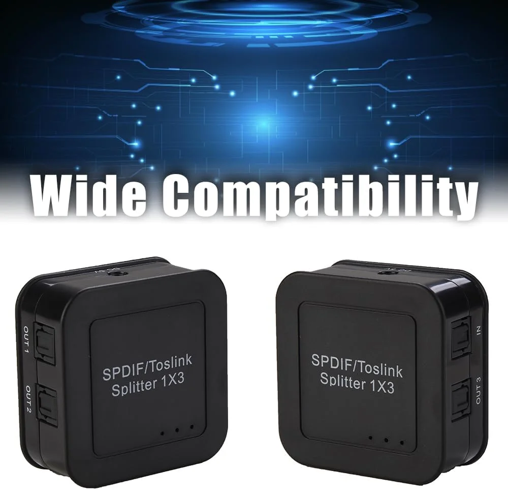 اسپلیتر اپتیکال 1 به 3، پشتیبانی از فرمت های صوتی LPCM2.0 DTS DOLBY AC3، مسافت خروجی تا 40 متر