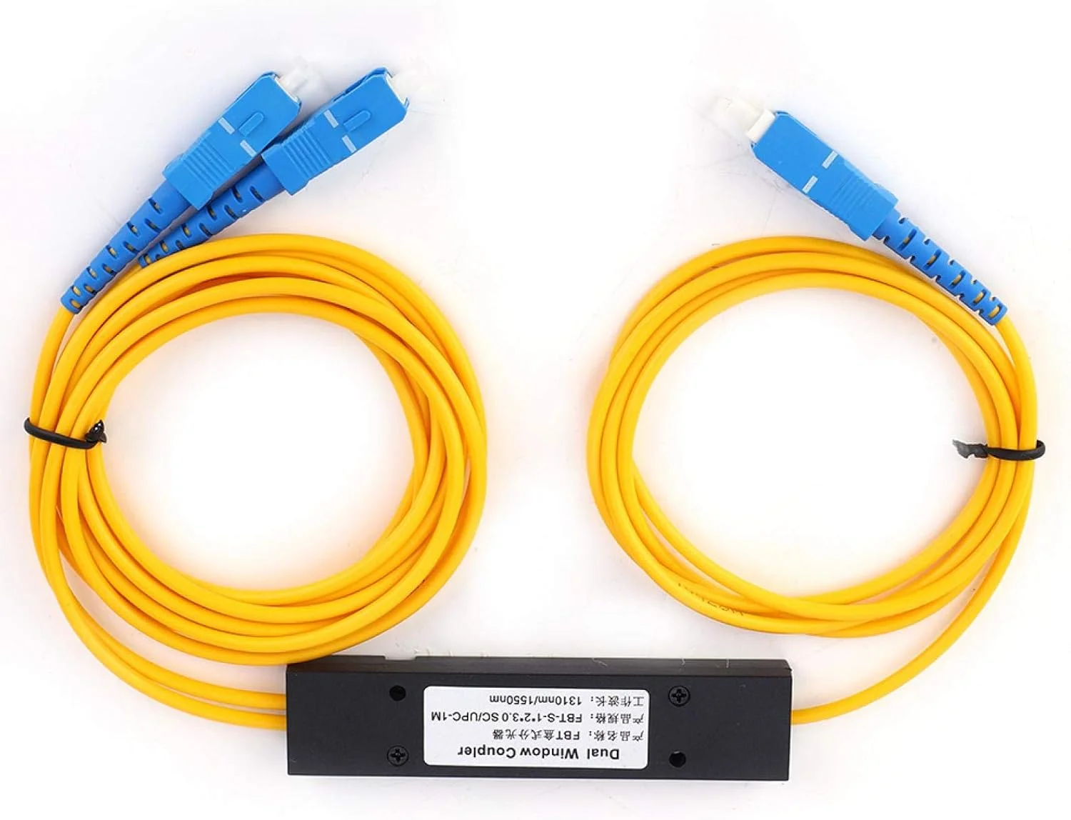 اسپلیتر فیبر نوری سینگل مود 1x2 FBT با رابط SC/UPC، طول موج 1310-1550 نانومتر، مناسب برای سیم کشی خانگی، پروژه های تقسیم تراشه و شبکه های نوری LAN