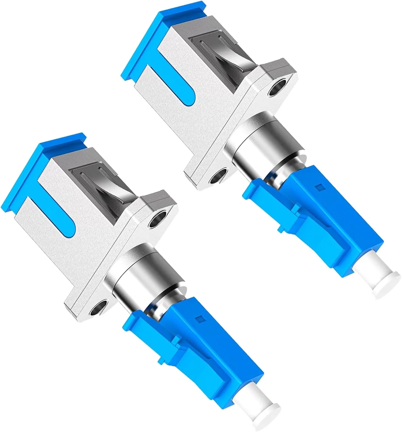 پوییکات بسته 2 عددی آداپتور LC به SC، آداپتور کوپلر فیبر نوری سینگل مود LC/UPC نر به SC/UPC ماده سیمپلکس UPC مبدل فیبر نوری هیبریدی برای پاور متر نوری