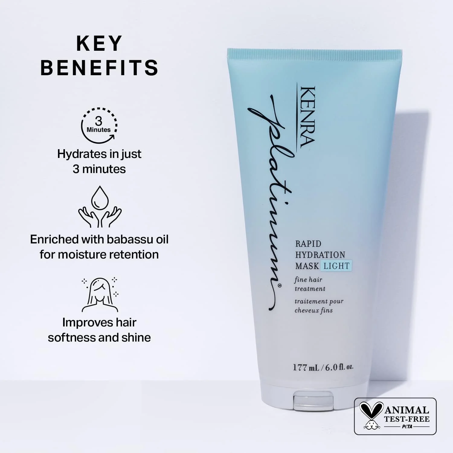 ماسک آبرسان سریع کنرا پلاتینیوم لایت | درمان موهای نازک | 177 میلی لیتر