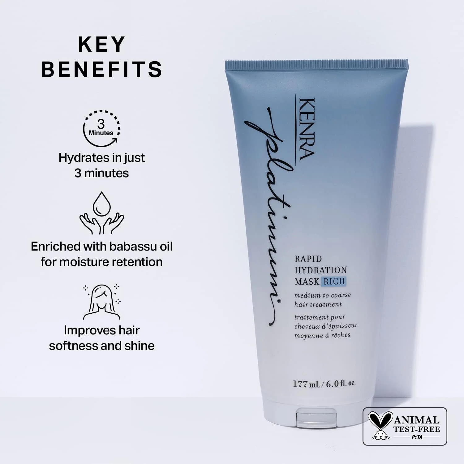 ماسک آبرسان سریع کنرا پلاتینیوم ریچ | مناسب موهای متوسط تا ضخیم | 177 میلی لیتر