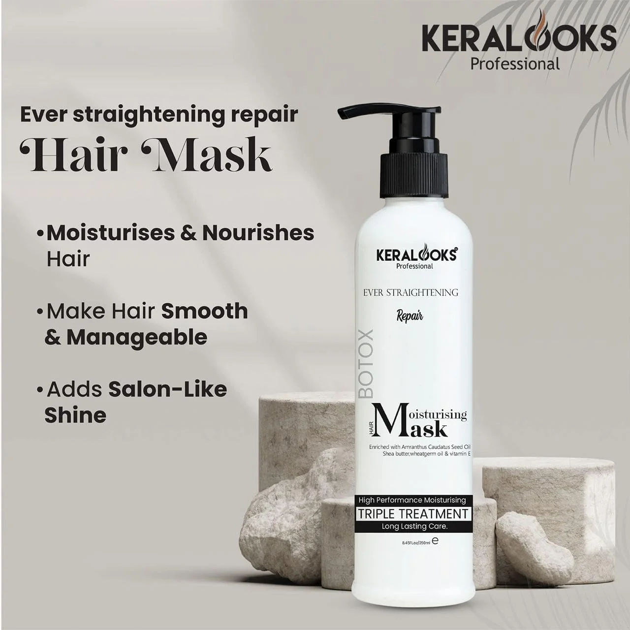 ماسک موی مرطوب کننده بی تی ایکس - 250 میلی لیتر | برای موهای صاف تر و درخشان تر | ویتامین E موهای خشک را تغذیه می کند، ماسک مو کنترل کننده وز مو برای خانم ها | حاوی شی باتر، روغن جوانه گندم