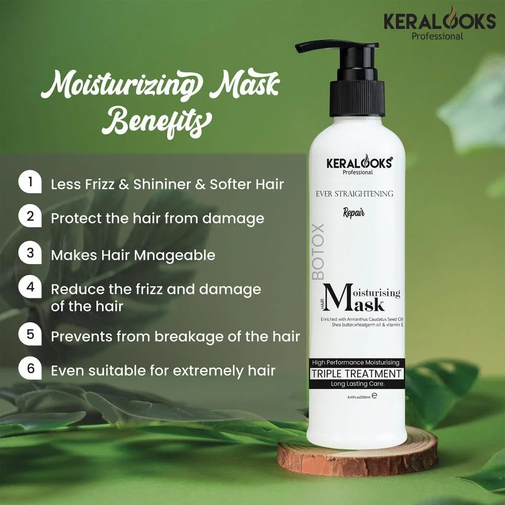 ماسک موی مرطوب کننده بی تی ایکس - 250 میلی لیتر | برای موهای صاف تر و درخشان تر | ویتامین E موهای خشک را تغذیه می کند، ماسک مو کنترل کننده وز مو برای خانم ها | حاوی شی باتر، روغن جوانه گندم
