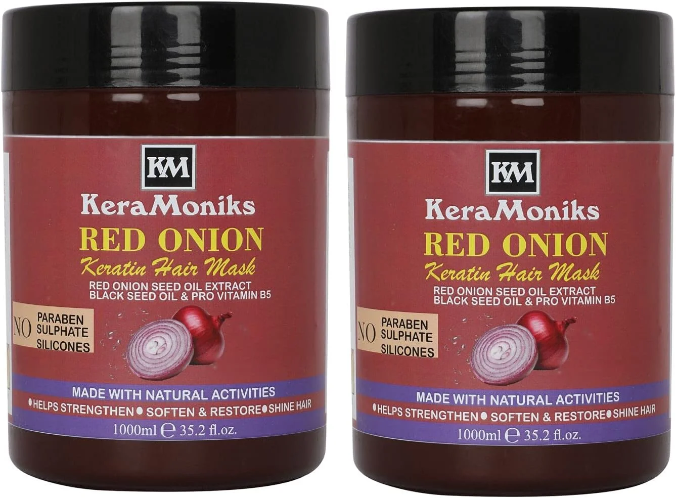 ماسک مو پیاز قرمز و کراتین ۱۰۰۰ میلی لیتر (بسته ۲ عددی)