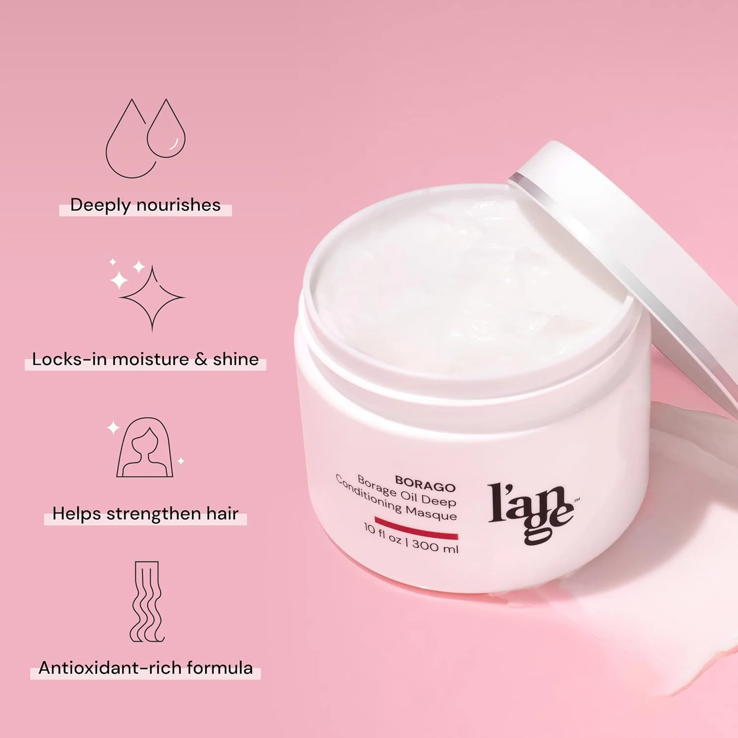 ماسک روغن بورژ لنج هیر - درمان ترمیم کننده کراتین - ماسک ارگانیک نرم کننده عمیق - کمپلکس مرطوب کننده و آبرسان برای مو و پوست سر خشک یا آسیب دیده، 300 میلی لیتر، قیمت خرده فروشی پیشنهادی 40.00 دلار