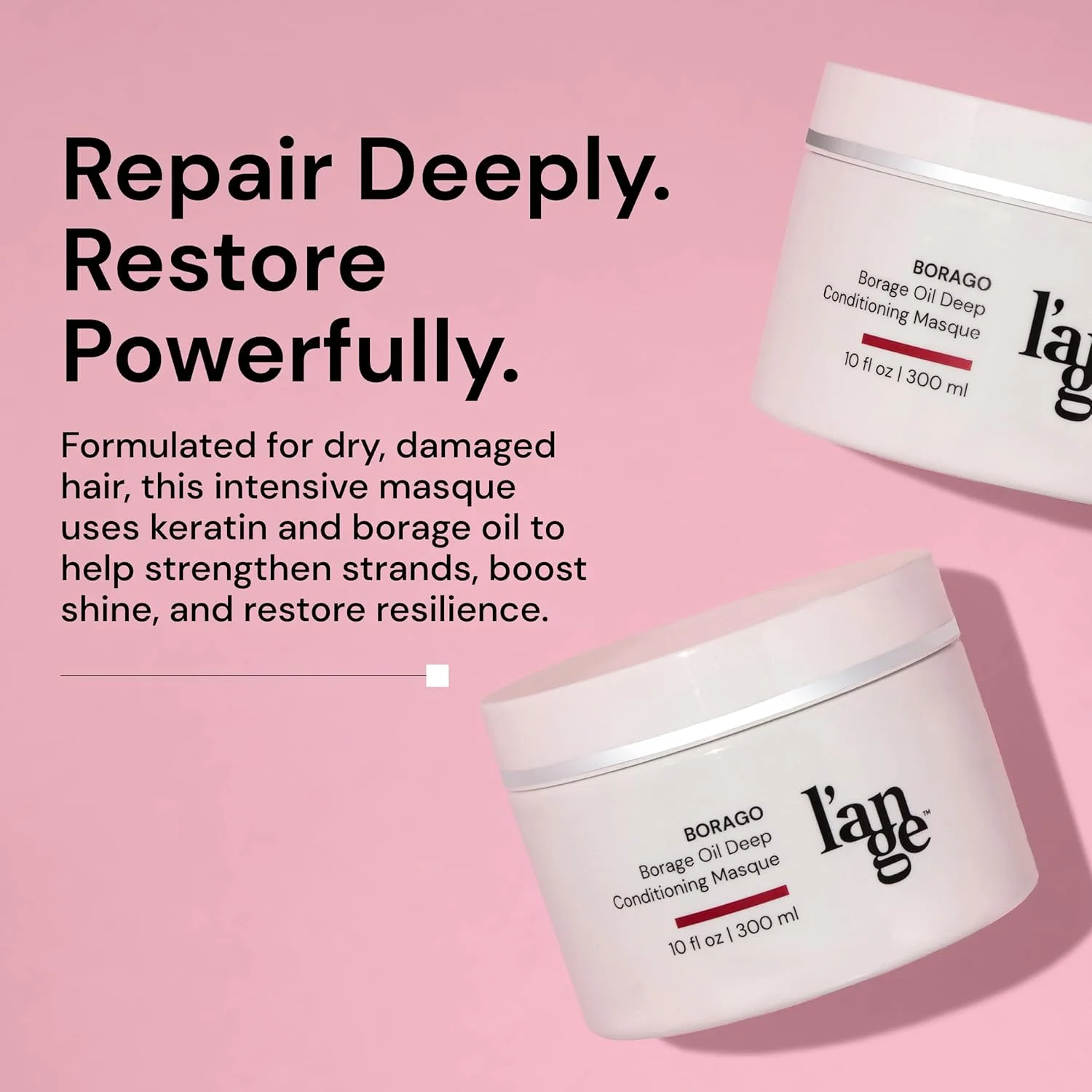 ماسک روغن بورژ لنج هیر - درمان ترمیم کننده کراتین - ماسک ارگانیک نرم کننده عمیق - کمپلکس مرطوب کننده و آبرسان برای مو و پوست سر خشک یا آسیب دیده، 300 میلی لیتر، قیمت خرده فروشی پیشنهادی 40.00 دلار