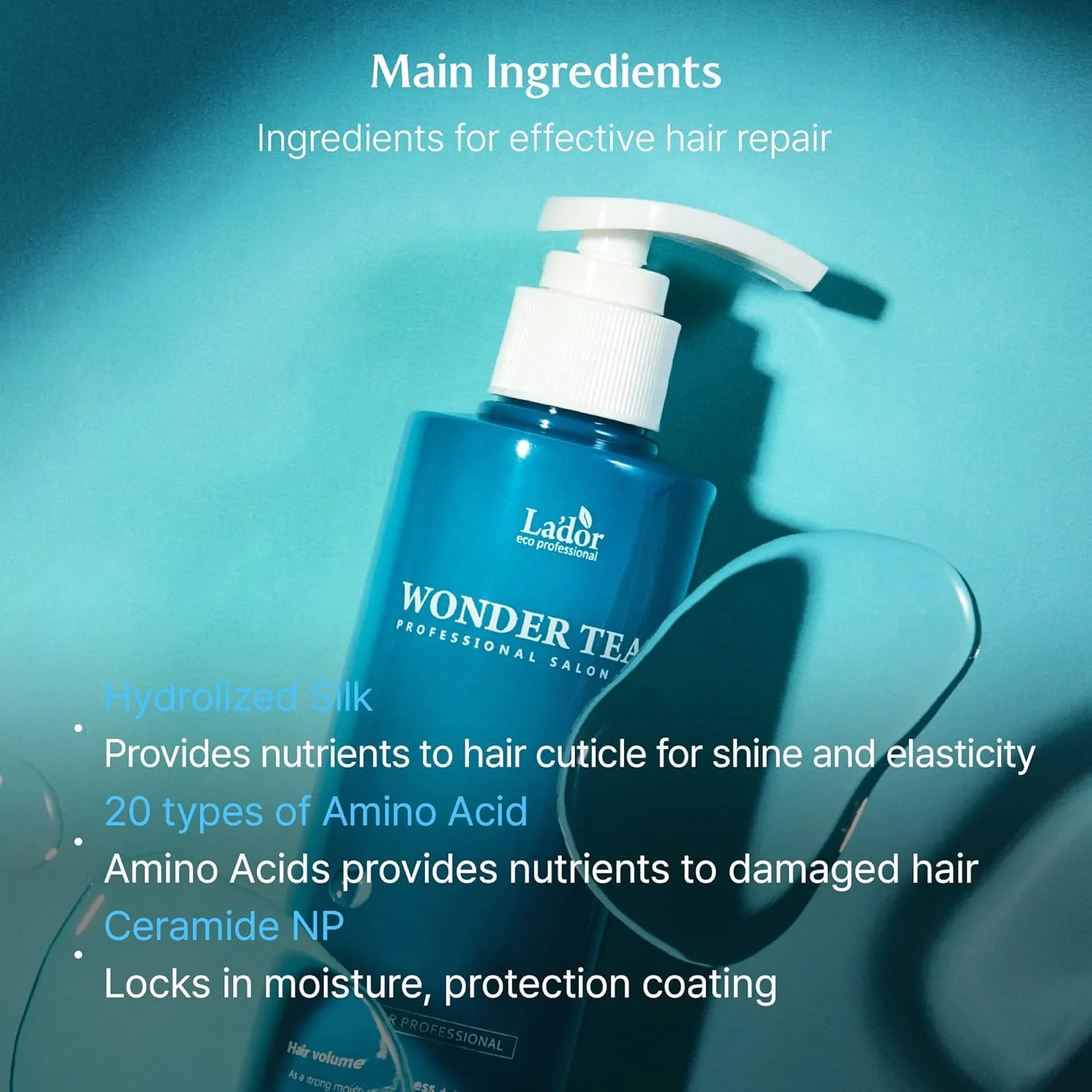 ماسک درمانی و نرم کننده عمیق مو لادر واندر تیر مناسب موهای خشک و آسیب دیده - نرم کننده پروتئینی و کراتینه آبرسان و مرطوب کننده برای موهای رنگ شده، وز و مجعد 250 میل لادر کره ای