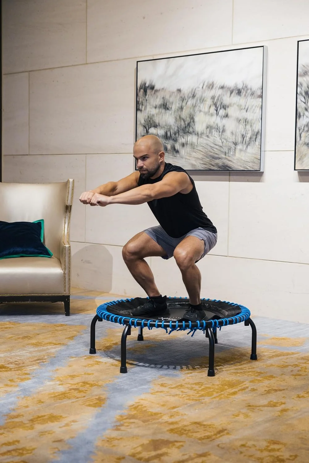 ترامپولین ورزشی جامپ اسپورت 350 PRO، مناسب برای داخل خانه، با تحمل وزن بالا، قطر 99 سانتی متر | دارای 36 کش الاستیک با کیفیت EnduroLast 4 | قابلیت تنظیم سفارشی میزان پرش با 7 حالت | حداکثر وزن قابل تحمل 136 کیلوگرم | دسترسی رایگان 60 روزه به بیش از 350 ویدیو ترامپولین ورزشی جامپ اسپورت 350 PRO، مناسب برای داخل خانه، با تحمل وزن بالا، قطر 99 سانتی متر | دارای 36 کش الاستیک با کیفیت EnduroLast 4 | قابلیت تنظیم سفارشی میزان پرش با 7 حالت | حداکثر وزن قابل تحمل 136 کیلوگرم | دسترسی رایگان 60 روزه به بیش از 350 ویدیو