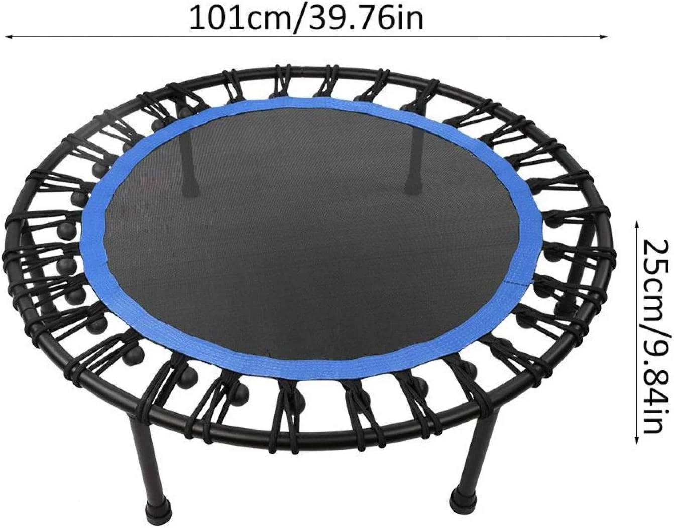 ترامپولین ورزشی | ترامپولین گرد آبی رنگ با طناب کشی الاستیک برای بزرگسالان و کودکان | تحمل وزن 150 کیلوگرم | ابزار سرگرمی داخل سالن برای باشگاه/خانه/اتاق ورزشی ترامپولین ورزشی | ترامپولین گرد آبی رنگ با طناب کشی الاستیک برای بزرگسالان و کودکان | تحمل وزن 150 کیلوگرم | ابزار سرگرمی داخل سالن برای باشگاه/خانه/اتاق ورزشی