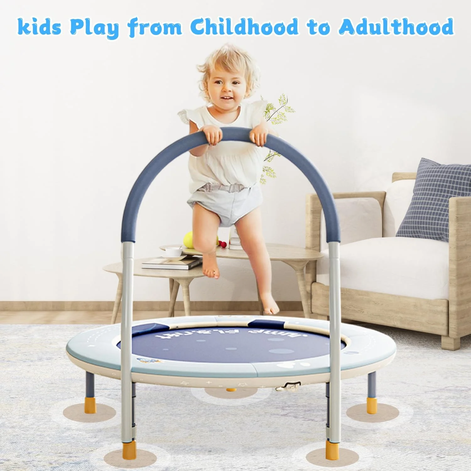 ترامپولین تاشو کوچک کودک Masroo برای کودکان 1 تا 6 سال، با دسته، پد ایمنی و پایه، ترامپولین کودک مناسب فضای داخلی/باغ، هدیه برای پسر و دختر ترامپولین تاشو کوچک کودک Masroo برای کودکان 1 تا 6 سال، با دسته، پد ایمنی و پایه، ترامپولین کودک مناسب فضای داخلی/باغ، هدیه برای پسر و دختر