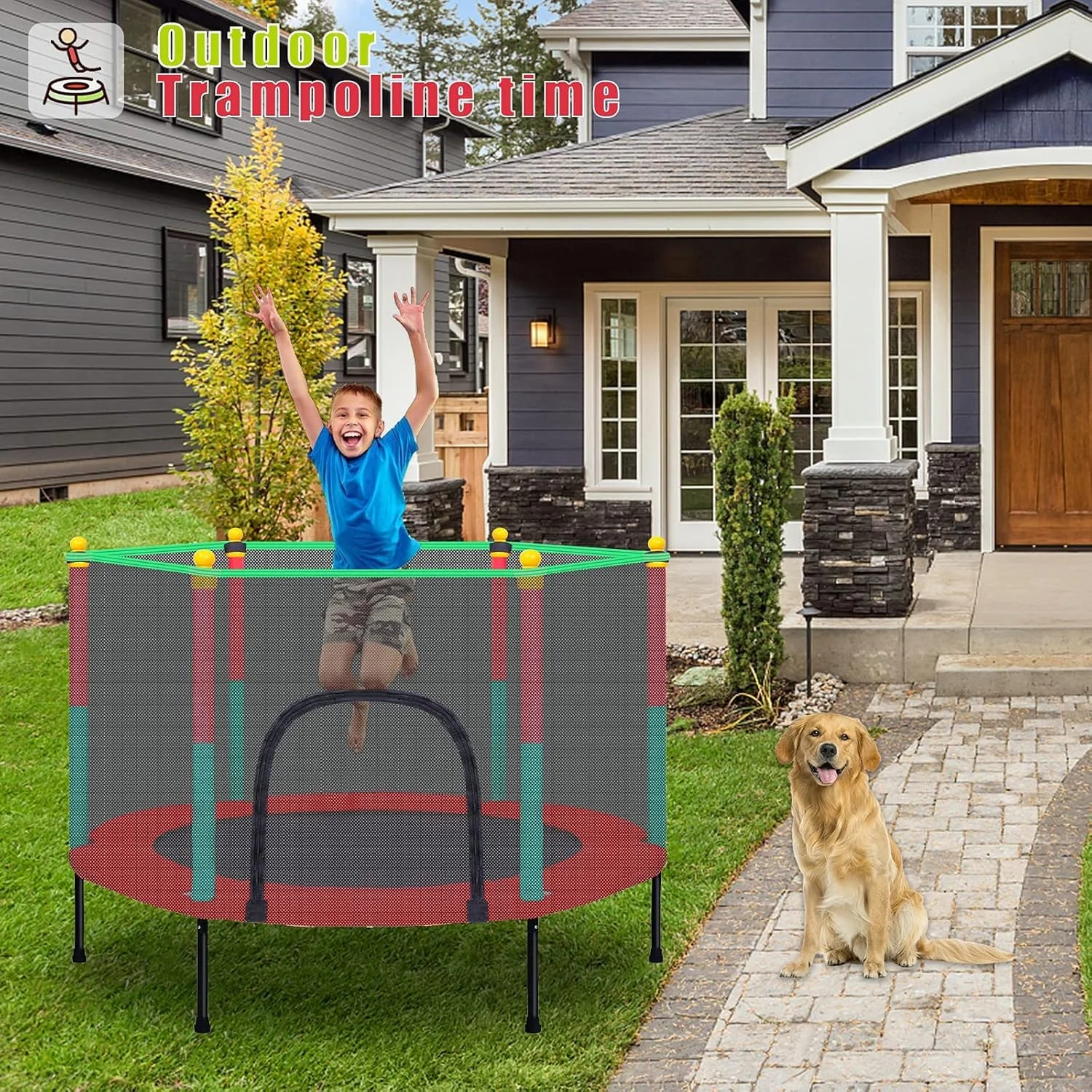 ترامپولین کودکان Laulry SHOWAY Laulry با توری محافظ - ترامپولین 5 فوتی برای کودکان نوپا، مناسب فضای داخلی و خارجی - اسباب بازی ترامپولین ورزشی تعاملی والدین و کودک برای هدیه ترامپولین کودکان Laulry SHOWAY Laulry با توری محافظ - ترامپولین 5 فوتی برای کودکان نوپا، مناسب فضای داخلی و خارجی - اسباب بازی ترامپولین ورزشی تعاملی والدین و کودک برای هدیه