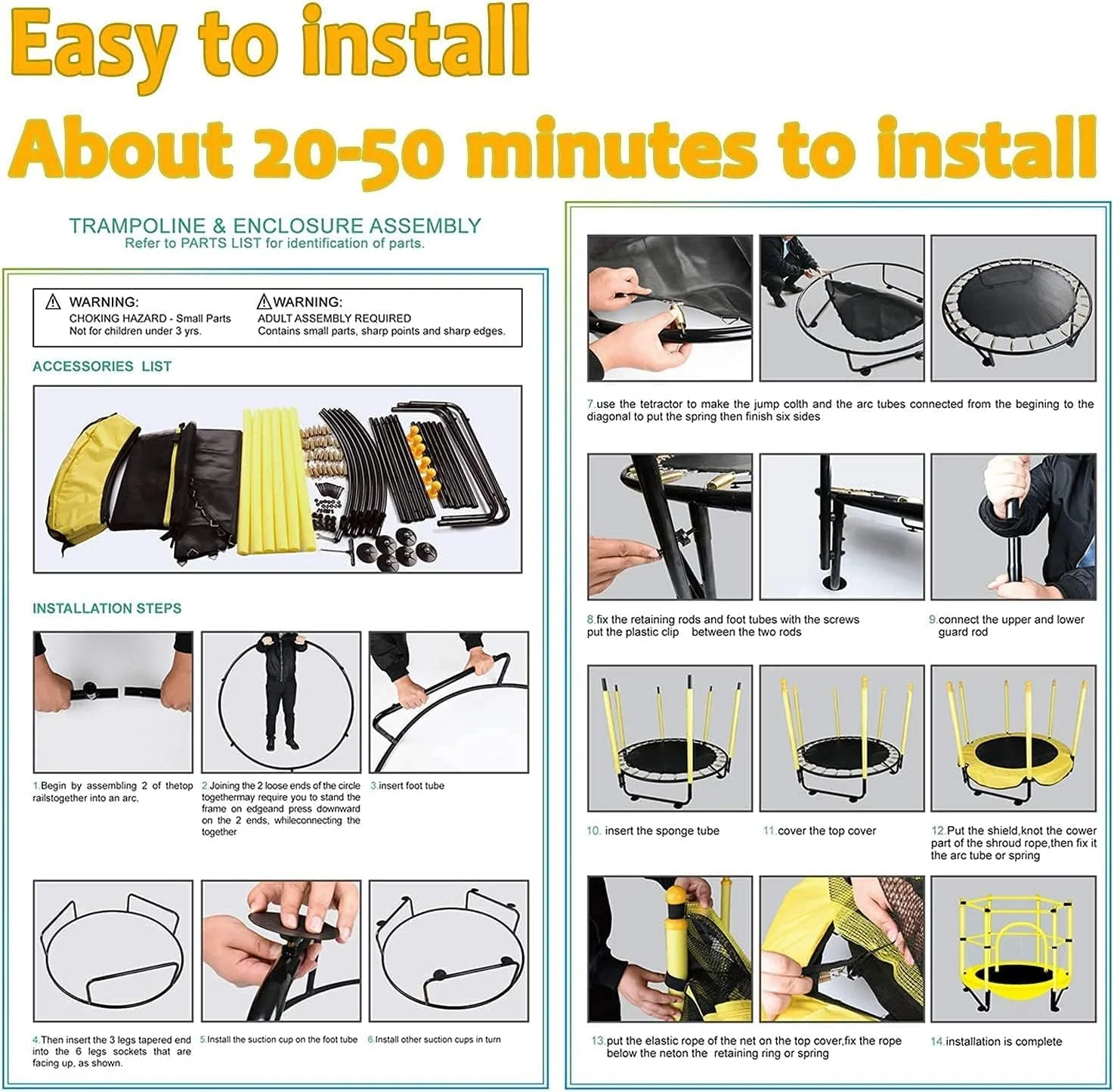 ترامپولین ورزشی X MAXSTRENGTH، ترامپولین پرشی 114 و 127 سانتی متری با دسته قابل تنظیم ارتفاع، ترامپولین مینی تاشو برای تمرینات ورزشی داخل خانه