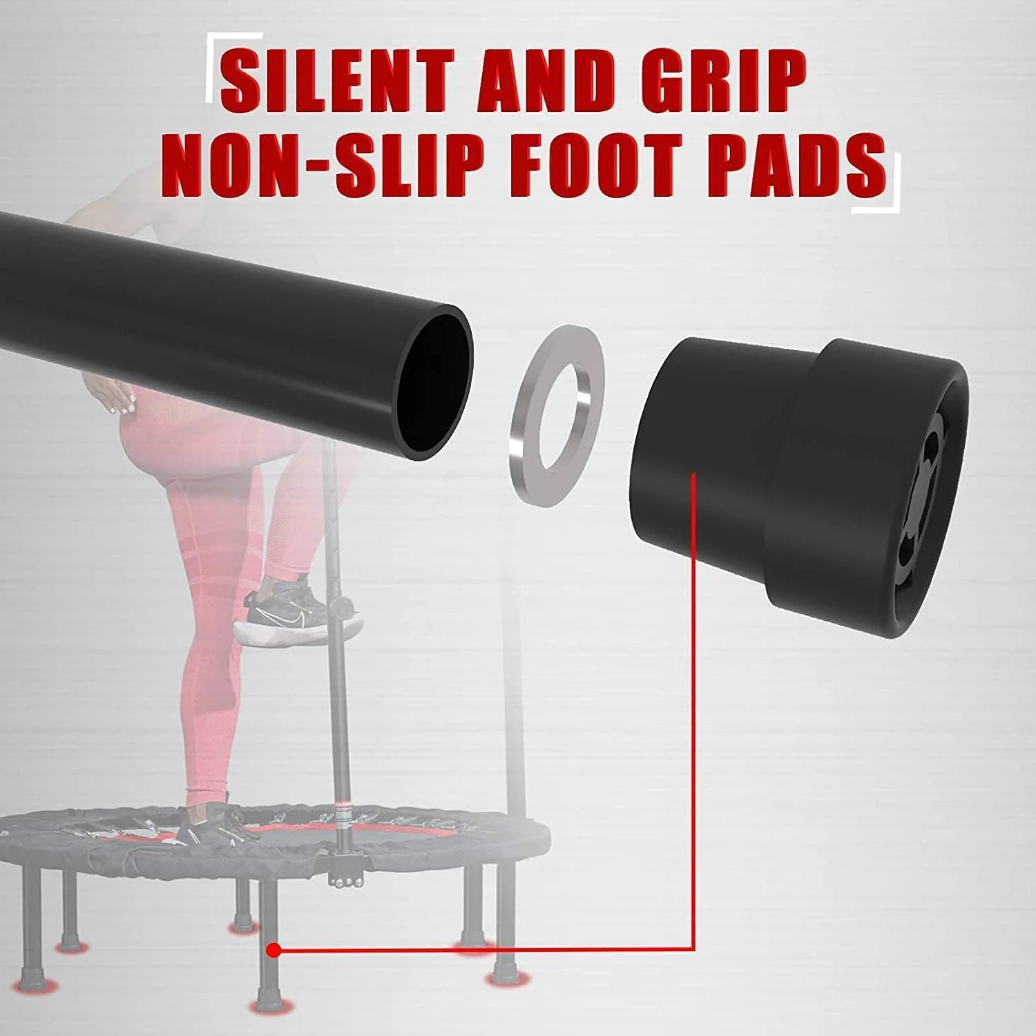 ترامپولین ورزشی با حداکثر استحکام، 40 اینچ - ترامپولین بی صدا و ملایم برای مفاصل با دسته قابل تنظیم ارتفاع برای استفاده در منزل، ترامپولین ورزشی پرشی - (رنگ تصادفی) ترامپولین ورزشی با حداکثر استحکام، 40 اینچ - ترامپولین بی صدا و ملایم برای مفاصل با دسته قابل تنظیم ارتفاع برای استفاده در منزل، ترامپولین ورزشی پرشی - (رنگ تصادفی)