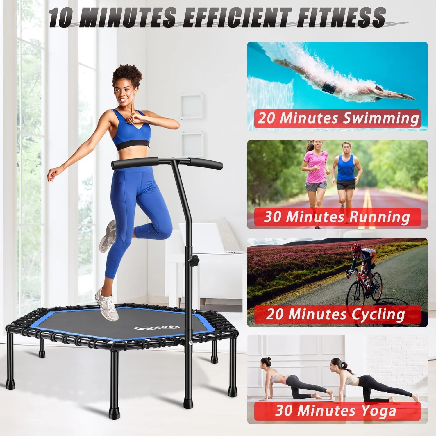 ترامپولین تاشو نیمه ورزشی NEWAN، ترامپولین تمرینی بانجی برای بزرگسالان، ترامپولین کوچک و بی صدا برای تمرینات داخل و خارج از منزل - حداکثر وزن قابل تحمل 150 کیلوگرم ترامپولین تاشو نیمه ورزشی NEWAN، ترامپولین تمرینی بانجی برای بزرگسالان، ترامپولین کوچک و بی صدا برای تمرینات داخل و خارج از منزل - حداکثر وزن قابل تحمل 150 کیلوگرم