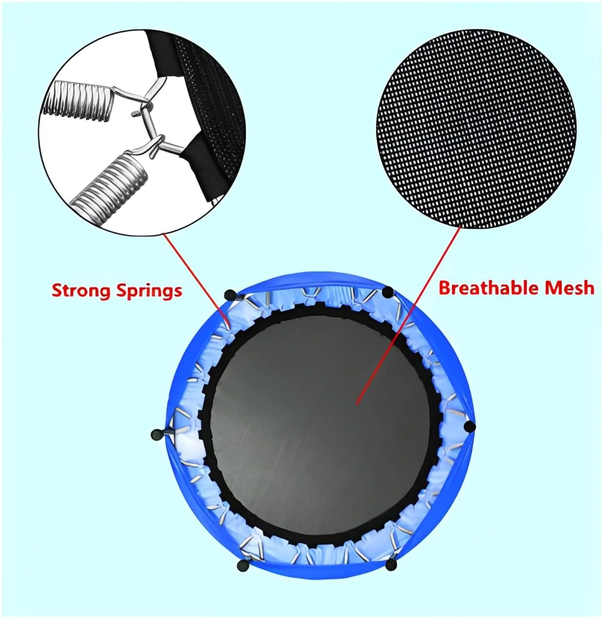ترامپولین مینی 40 اینچی H PRO - ترامپولین ورزشی داخلی برای کودکان و بزرگسالان، ریباندر تناسب اندام برای باشگاه خانگی - آبی ترامپولین مینی 40 اینچی H PRO - ترامپولین ورزشی داخلی برای کودکان و بزرگسالان، ریباندر تناسب اندام برای باشگاه خانگی - آبی