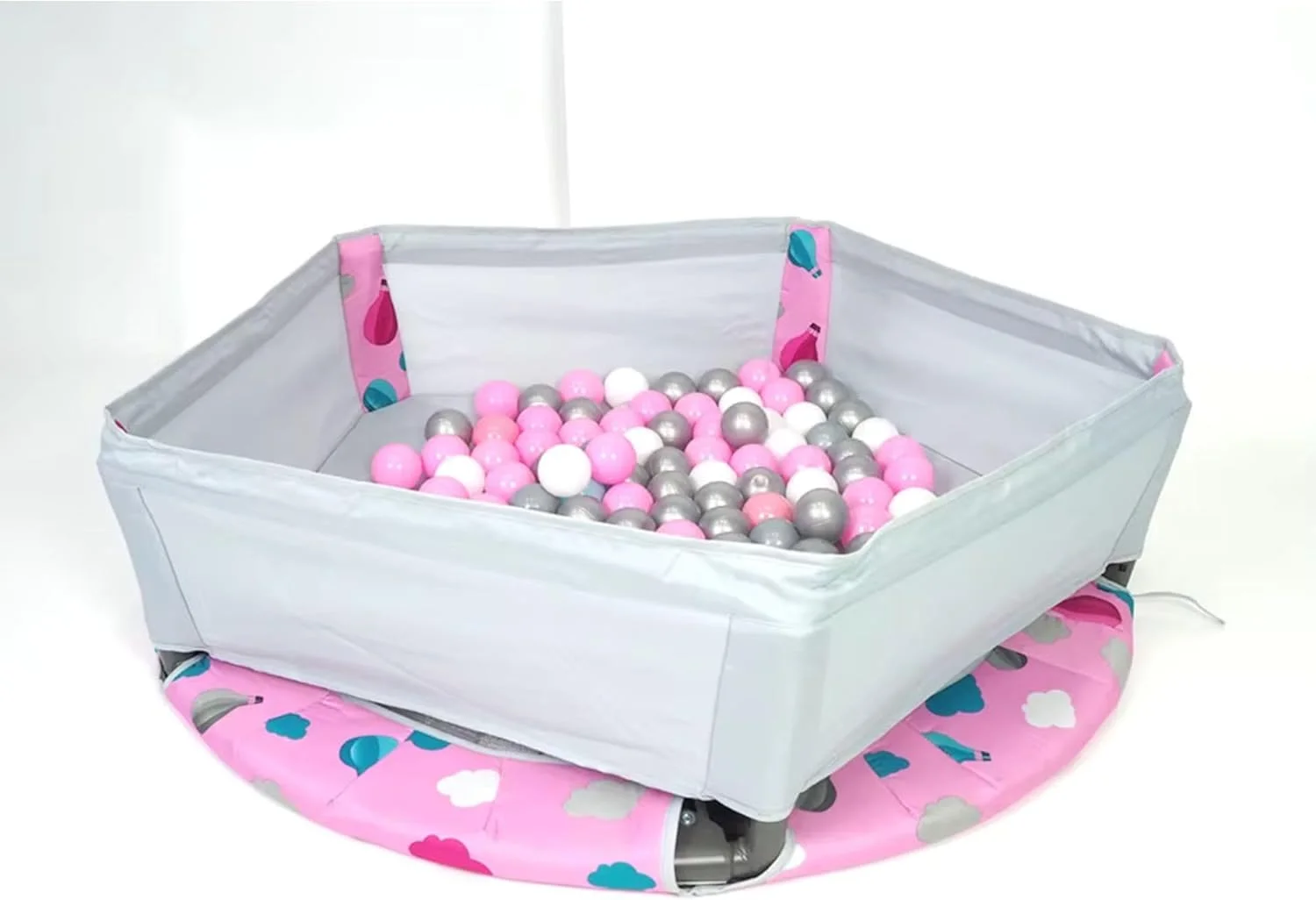 ترامپولین سرپوشیده 3 در 1 کودکان PrimeOz به همراه چادر بازی و 100 توپ – مینی جامپر تاشو 36 اینچی برای کودکان نوپا و خردسال، مجموعه فعالیت پرشی سرگرم کننده – صورتی