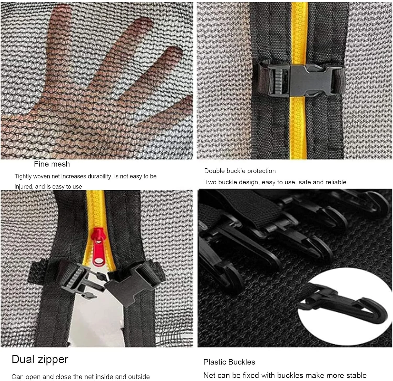 توری محافظ ترامپولین جایگزین برای ترامپولین های گرد با فریم 5 تا 16 فوت با استفاده از 6/8/12 میله مستقیم، مقاوم در برابر اشعه ماوراء بنفش، روکش محافظ ایمنی PVC توری محافظ ترامپولین جایگزین برای ترامپولین های گرد با فریم 5 تا 16 فوت با استفاده از 6/8/12 میله مستقیم، مقاوم در برابر اشعه ماوراء بنفش، روکش محافظ ایمنی PVC