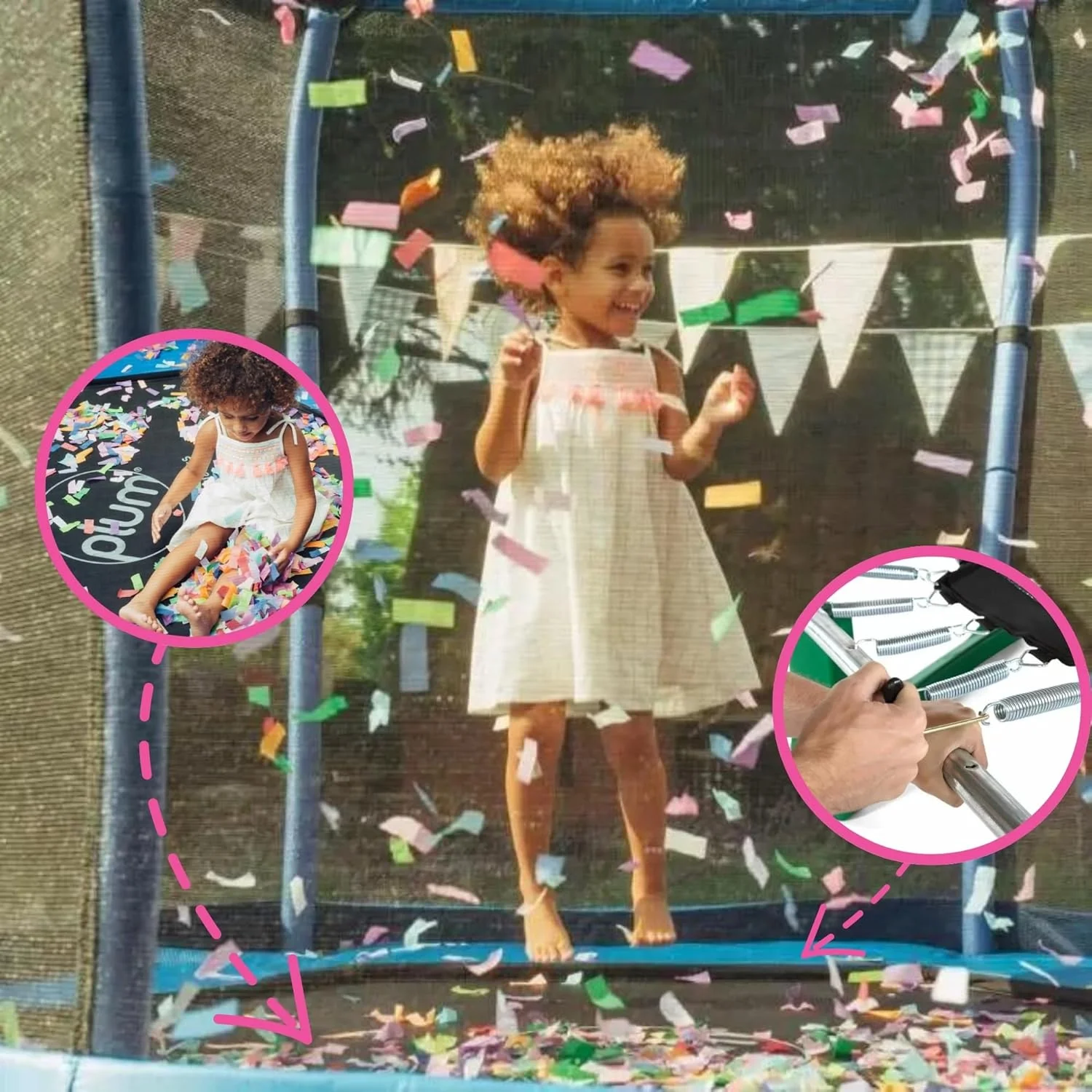 ترامپولین و محفظه ایمنی کودک Plum® Springsafe Junior، سایز ۷ فوت ترامپولین و محفظه ایمنی کودک Plum® Springsafe Junior، سایز ۷ فوت