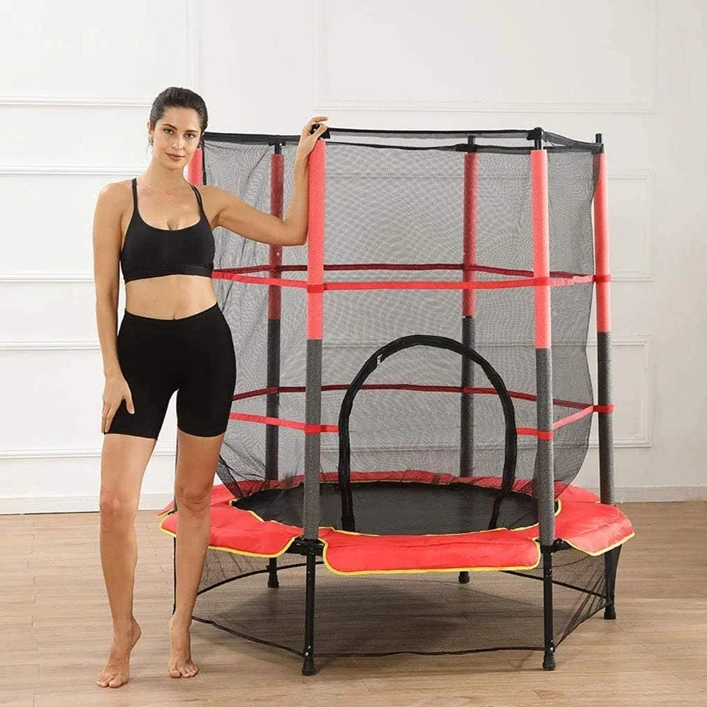 ترامپولین RBW TOYS، تخت جامپینگ ترامپولین فضای باز باغ ورزشی با محفظه ایمنی، تجهیزات تناسب اندام ورزشی ترامپولین RBW TOYS، تخت جامپینگ ترامپولین فضای باز باغ ورزشی با محفظه ایمنی، تجهیزات تناسب اندام ورزشی