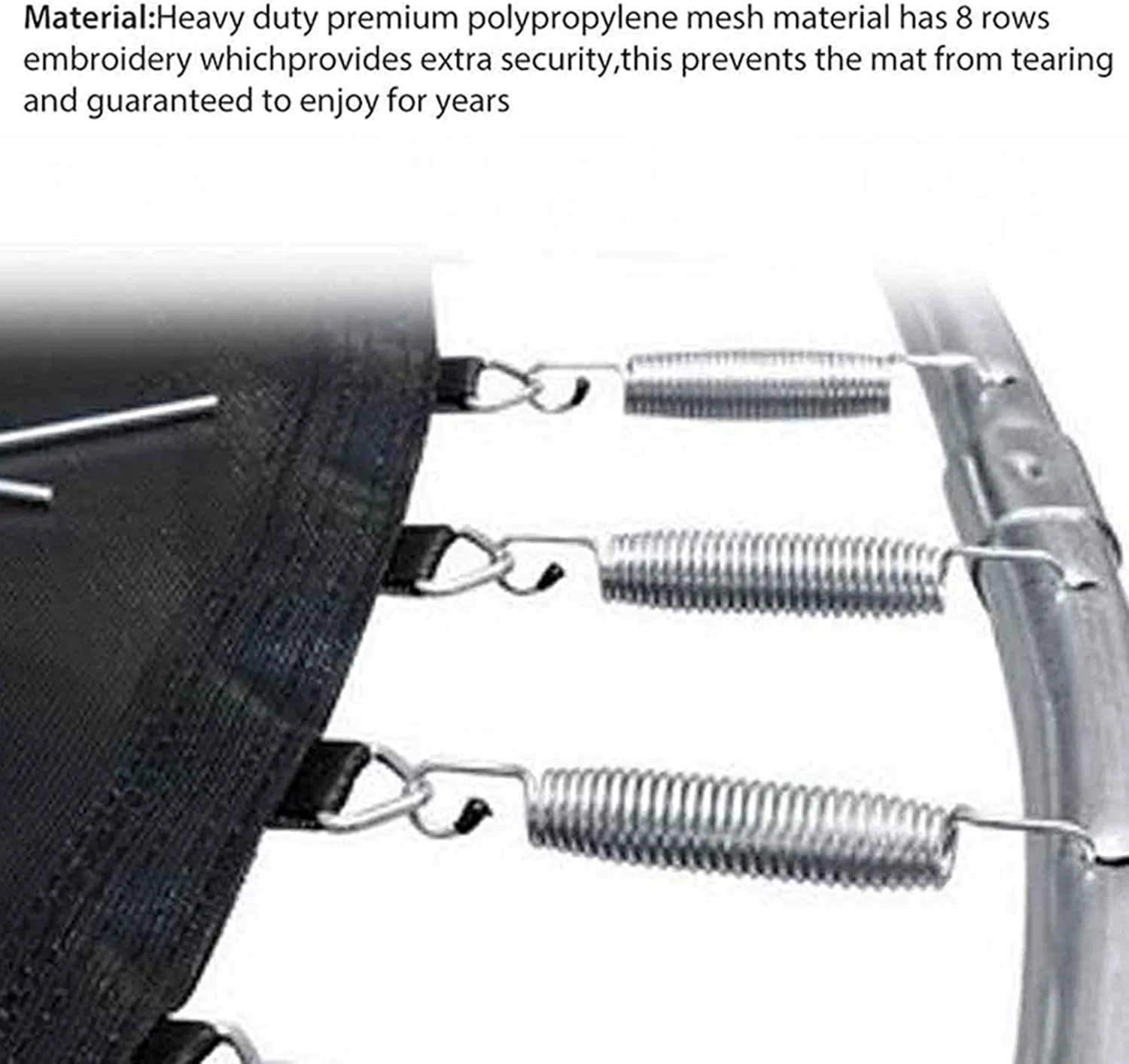 تشک جایگزین ترامپولین برای ترامپولین 12 فوتی، تشک پرش با 72/80 حلقه V، تشک پرش گرد مقاوم در برابر اشعه ماوراء بنفش برای فضای داخلی و خارجی، مشکی، 72 حلقه V