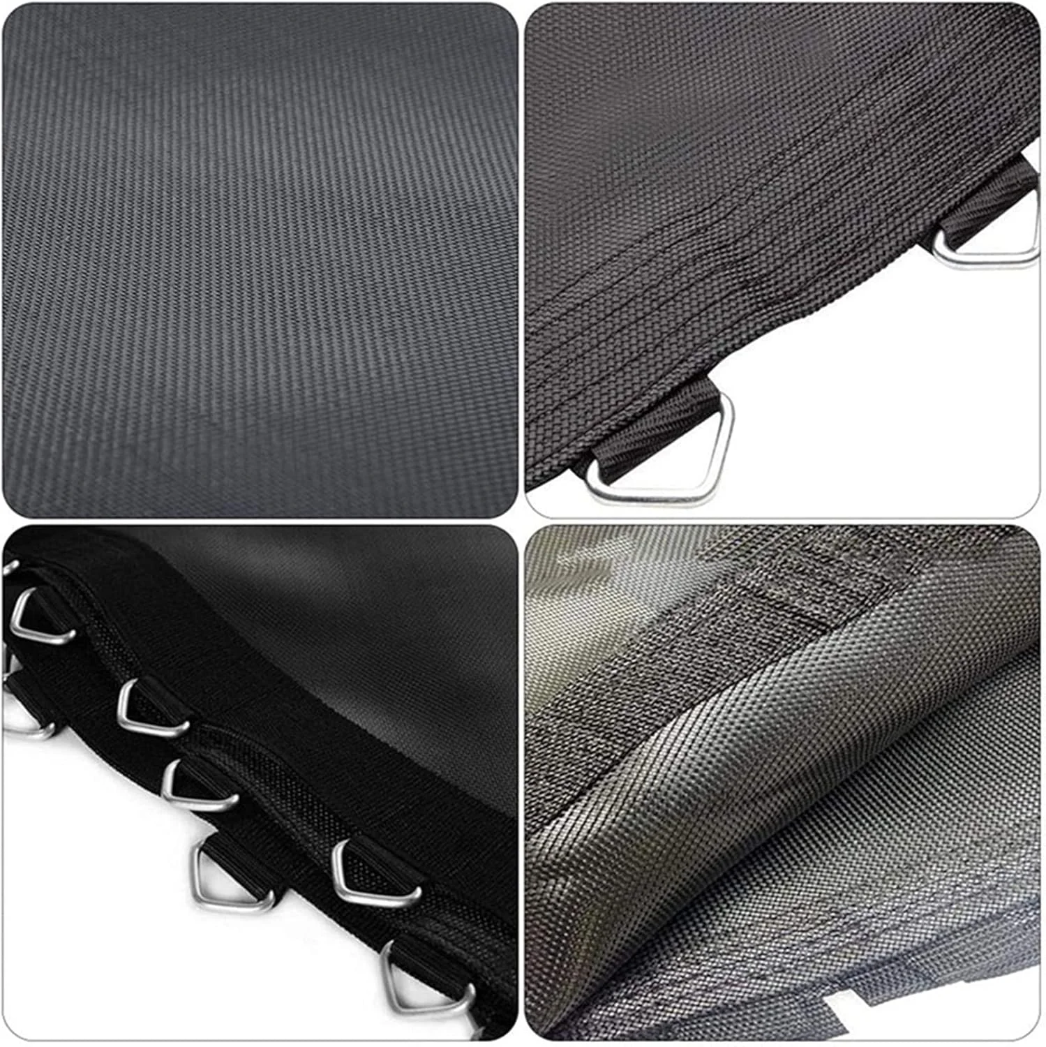 تشک جایگزین ترامپولین برای ترامپولین 12 فوتی، تشک پرش با 72/80 حلقه V، تشک پرش گرد مقاوم در برابر اشعه ماوراء بنفش برای فضای داخلی و خارجی، مشکی، 72 حلقه V