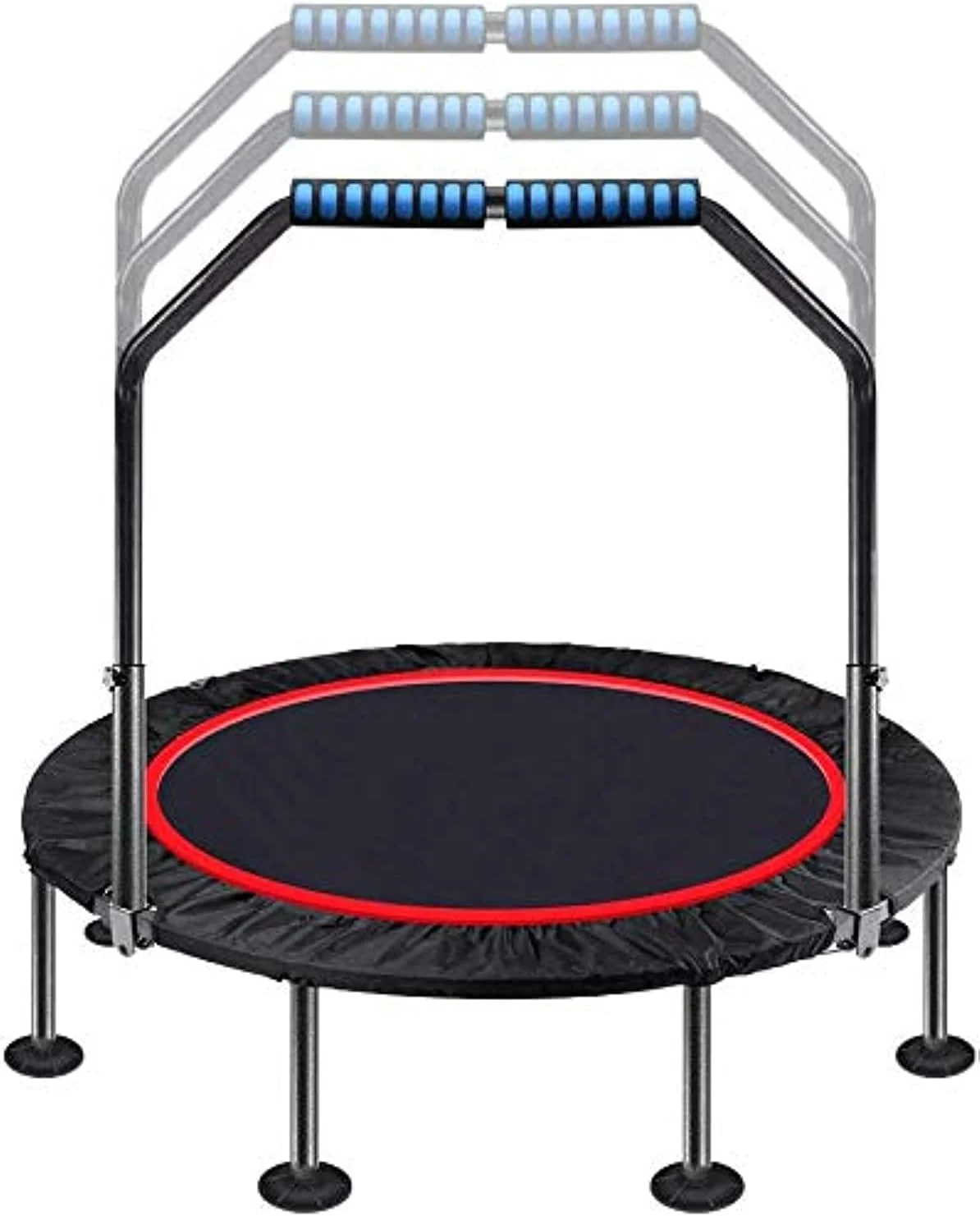 ترامپولین کوچک تاشو قابل حمل خانگی مناسب بزرگسالان، ترامپولین ورزشی عالی برای کودکان و خانواده، مناسب ورزش در داخل خانه/باغ با نرده قابل تنظیم، مناسب باشگاه خانگی ترامپولین کوچک تاشو قابل حمل خانگی مناسب بزرگسالان، ترامپولین ورزشی عالی برای کودکان و خانواده، مناسب ورزش در داخل خانه/باغ با نرده قابل تنظیم، مناسب باشگاه خانگی