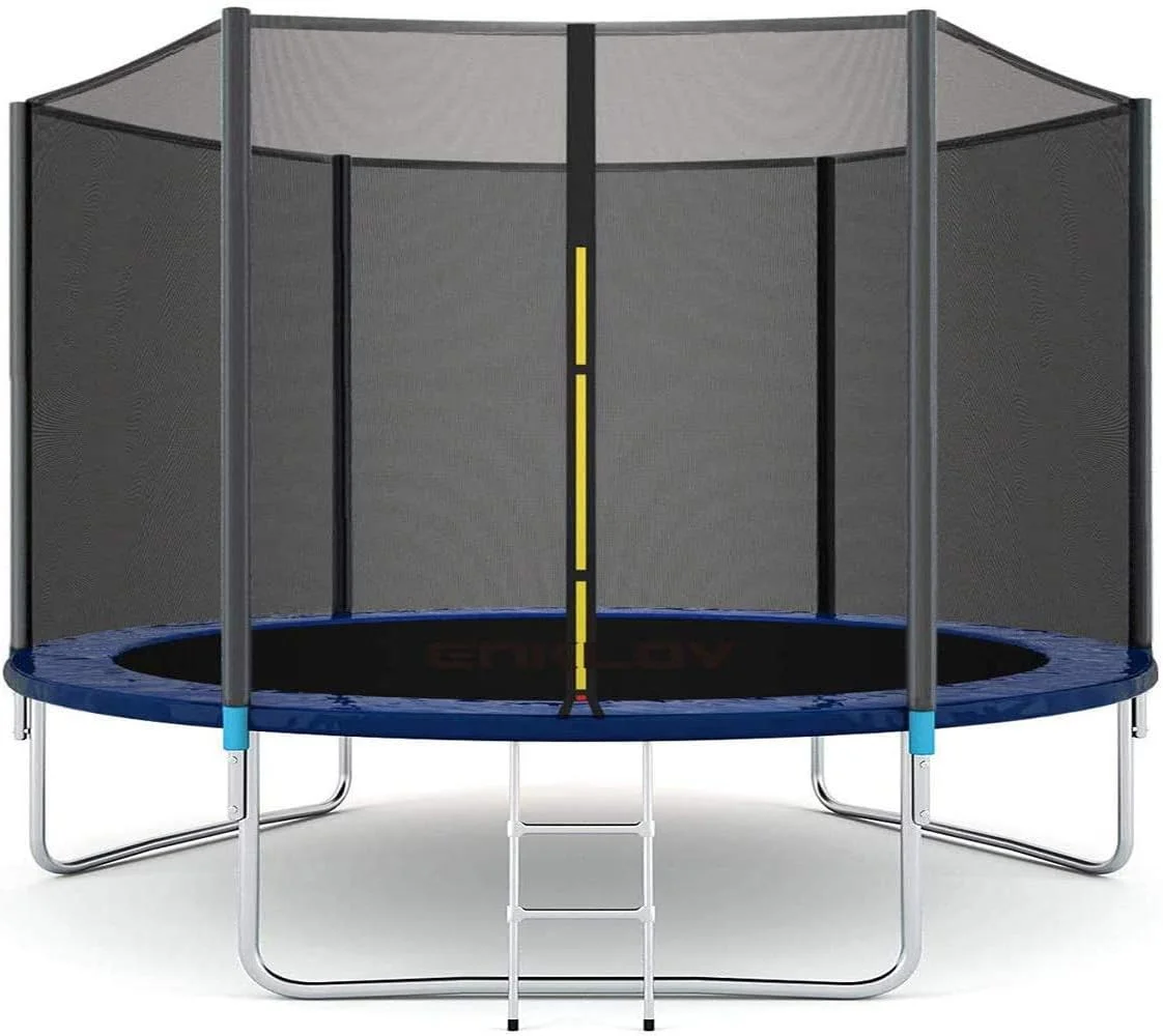 ترامپولین، تخت جامپینگ ترامپولین فضای باز کودکان با محفظه ایمنی، تجهیزات ورزشی تناسب اندام (3 متر)