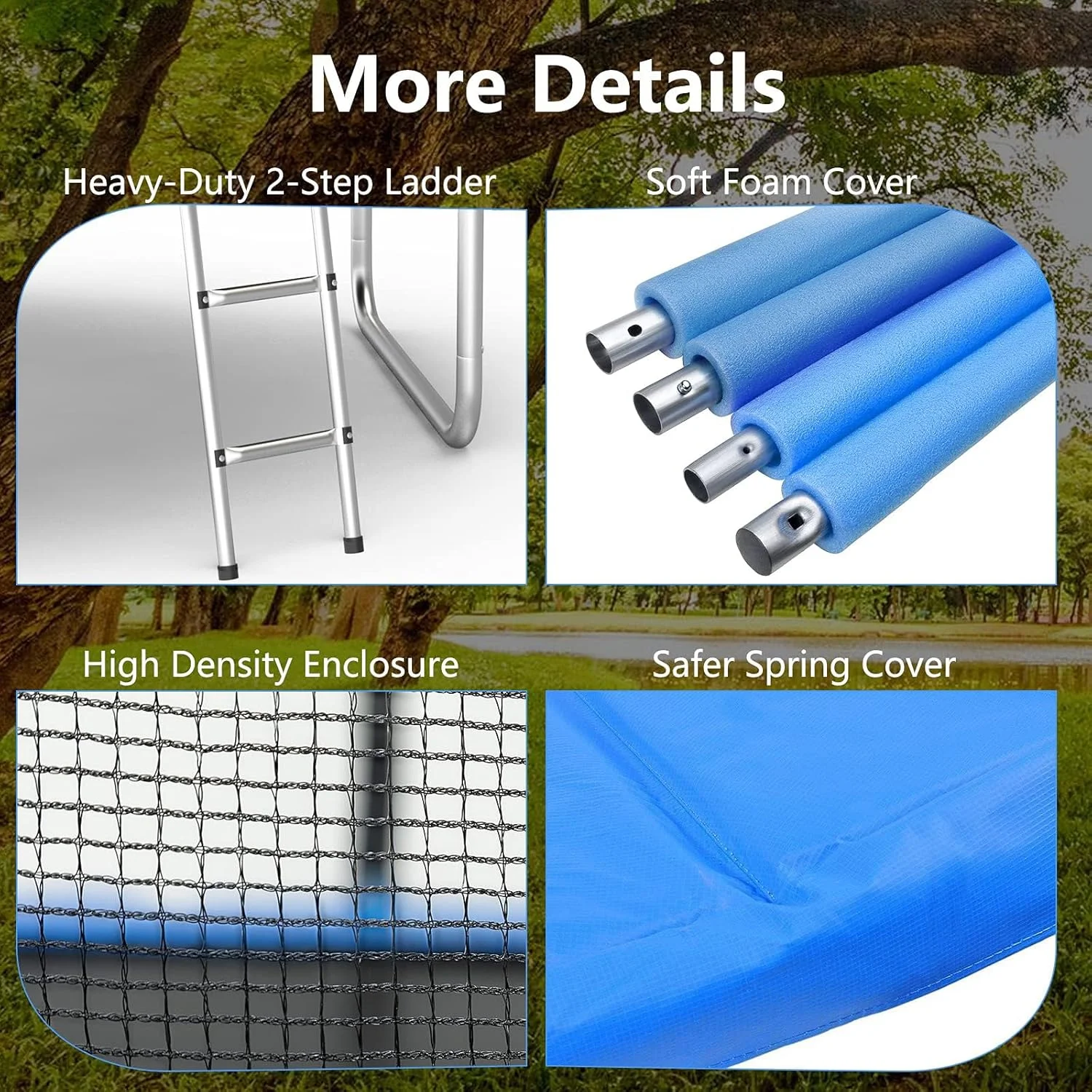 تور ایمنی ترامپولین فروشگاه سفید، توری جایگزین مقاوم در برابر آب و هوا برای قاب گرد، تشک پرش سنگین و کوسن فنری، مناسب برای کودکان و بزرگسالان تور ایمنی ترامپولین فروشگاه سفید، توری جایگزین مقاوم در برابر آب و هوا برای قاب گرد، تشک پرش سنگین و کوسن فنری، مناسب برای کودکان و بزرگسالان