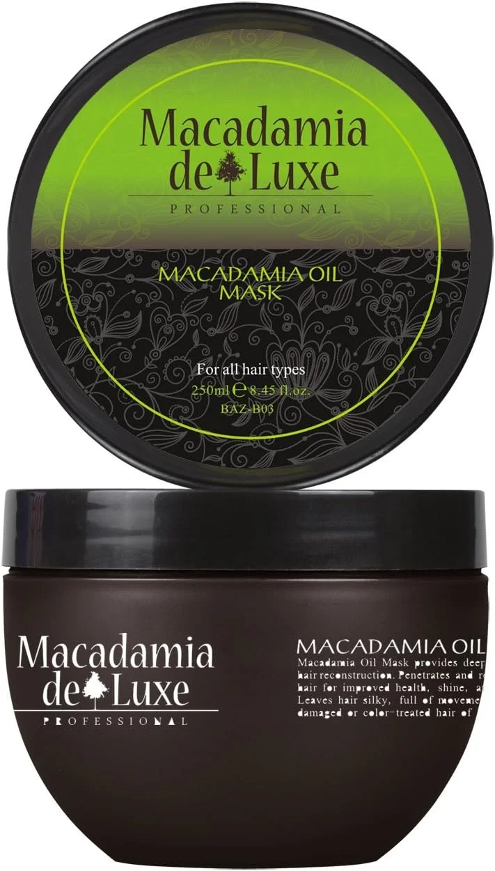 ماسک روغن ماکادامیا دلوکس | درمان مغذی و ترمیم کننده | مناسب برای انواع مو | برای آقایان و بانوان ۲۵۰ میلی لیتر