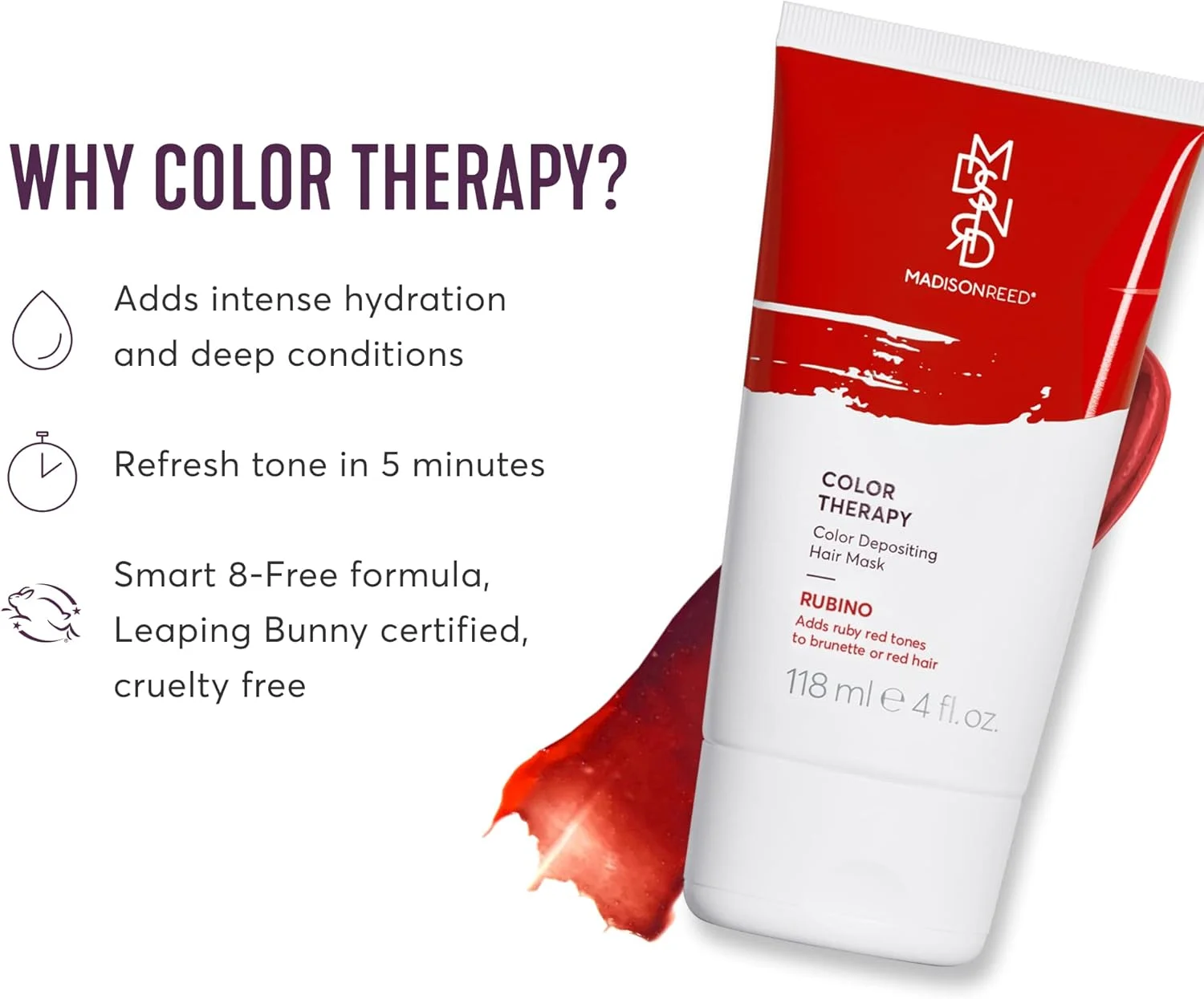 ماسک مو رنگساژ و ترمیم کننده عمیق مو مادیسون رید، آبرسان قوی، احیا کننده رنگ مو، حاوی کراتین و روغن آرگان، 118 میلی لیتر