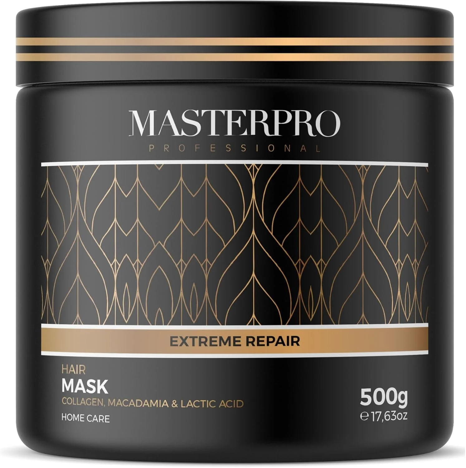 ماسک موی پروتئینه حرفه ای Masterpro - نرم کننده عمیق - حاوی کلاژن، روغن ماکادمیا و اسید لاکتیک - ترمیم کننده انواع مو - بدون سولفات - 500 گرم