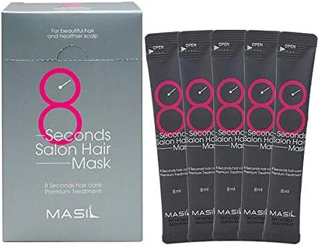 مجموعه مسافرتی ماسک موی 8 ثانیه ای MASIL، درمان عالی مراقبت از موی 8 ثانیه ای، مرطوب کننده، تسکین دهنده و مغذی مو، 1 بسته 20 عددی (ماسک مو)